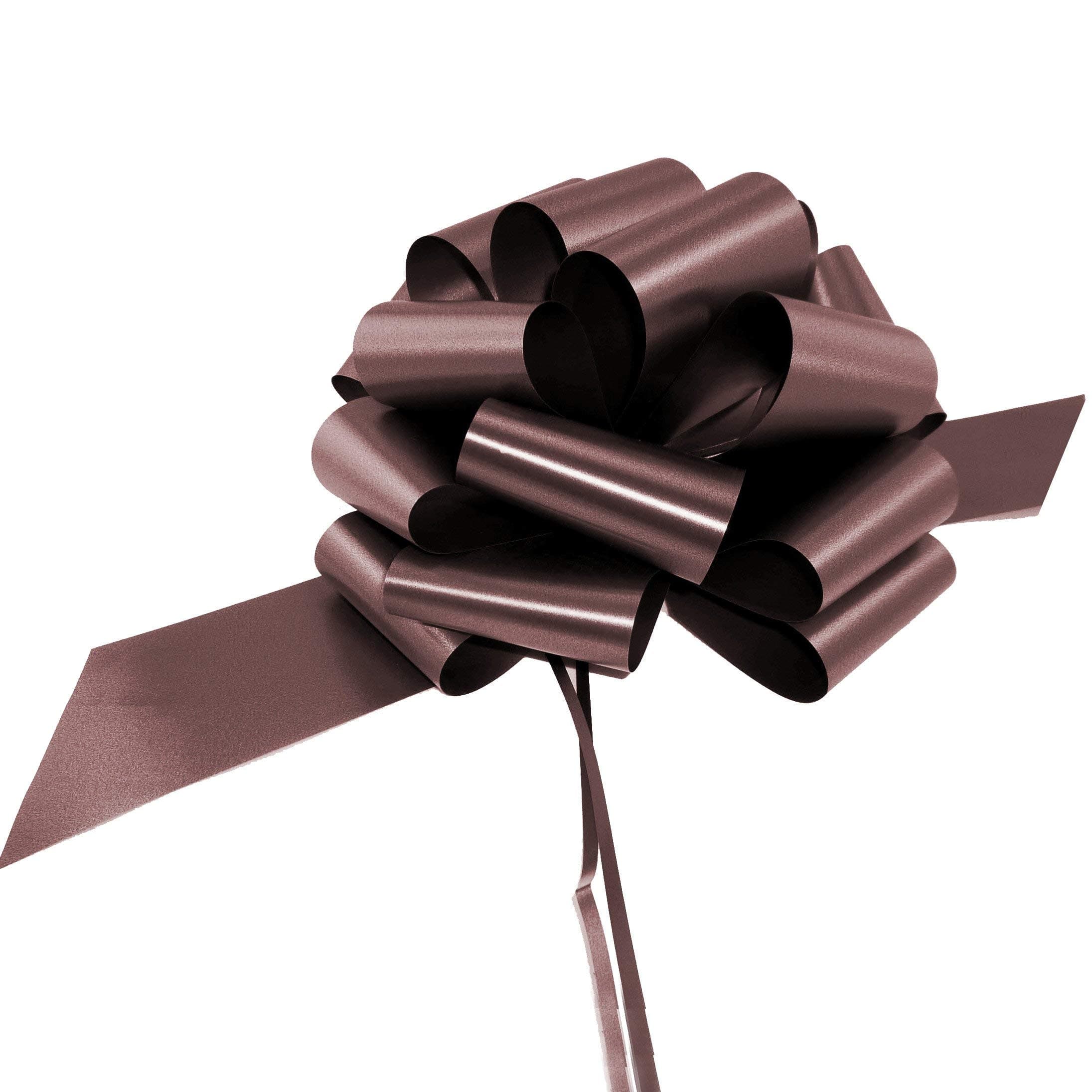 Large Chocolate Brown Pull Bows - 9" Wide, Set of 6, Fall Decor, Wreath Decoration Ribbons, Thanksgiving, Autumn, Christmas Presents, Gift Basket, Halloween, Fundraiser, Decoration, Classroom, Office