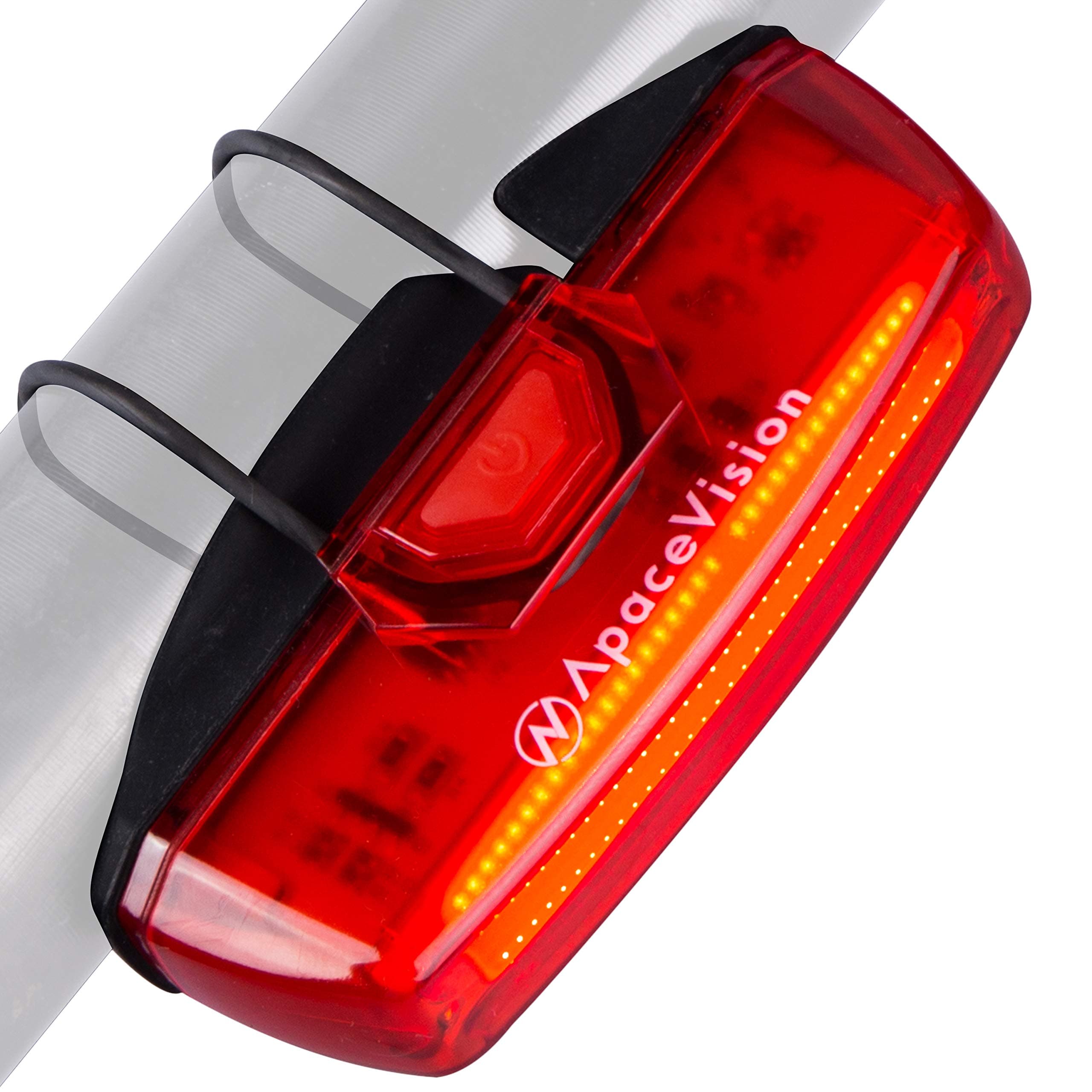 Bike Tail Light USB Rechargeable by Apace - Super Bright 100 Lumens LED Bicycle Rear Light Easily Clips on as a Red Taillight for Optimum Cycling Safety