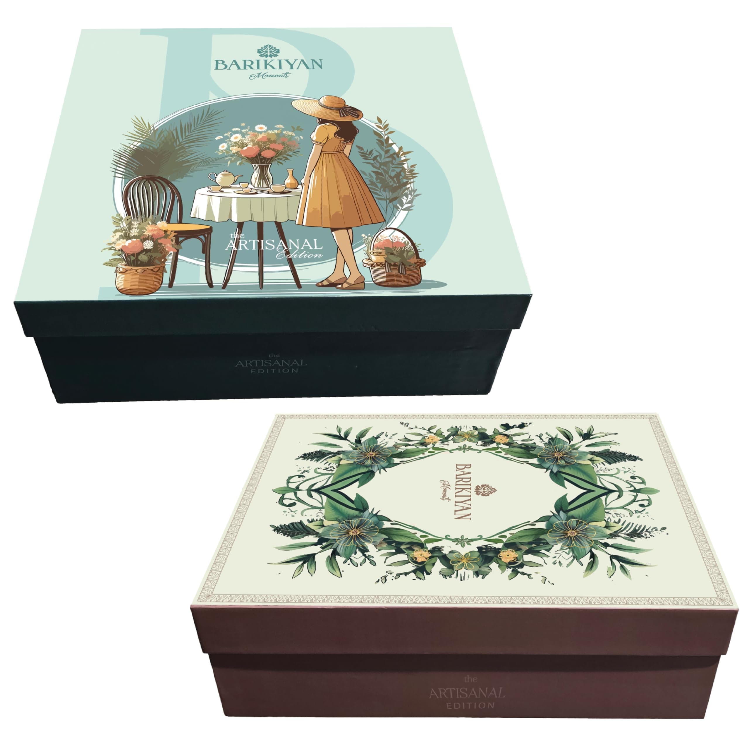 x BARIKIYAN - 2 Multipurpose Premium Art Boxes | Midday Selection | Designer Keepsake Storage Box | Personal Gifting, Return Favours, Occasional Invitations | Sweets, Savory & DIY Hamper Box