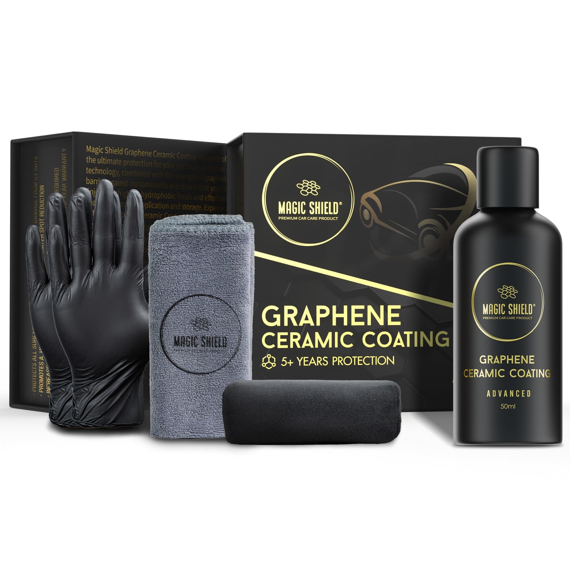 Graphene Ceramic Coating Advance- Advanced Nano-Technology | 5+ Year Guarantee | Anti-Scratch | High Gloss | Superior Hydrophobicity | Ideal for Motorcycle, Marine, and RV | (50ML)