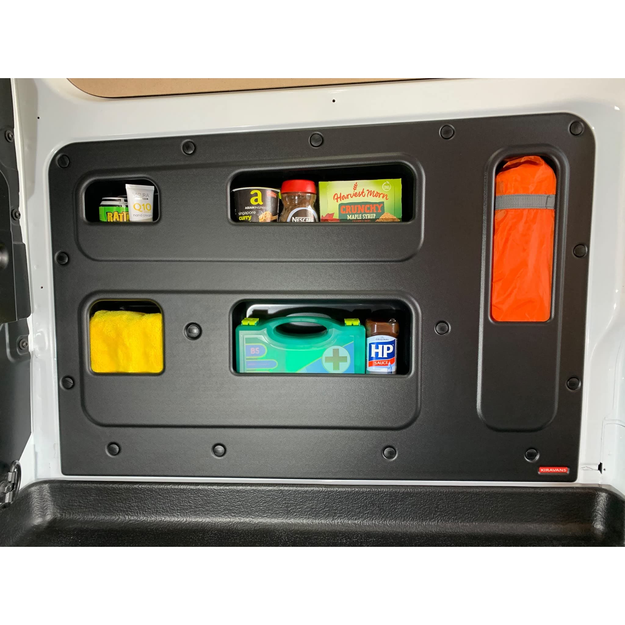 Kiravans Black Panel Store Compatible With Ford Transit Custom Camper | Increase Storage Campervan (Right Fixed Panel)