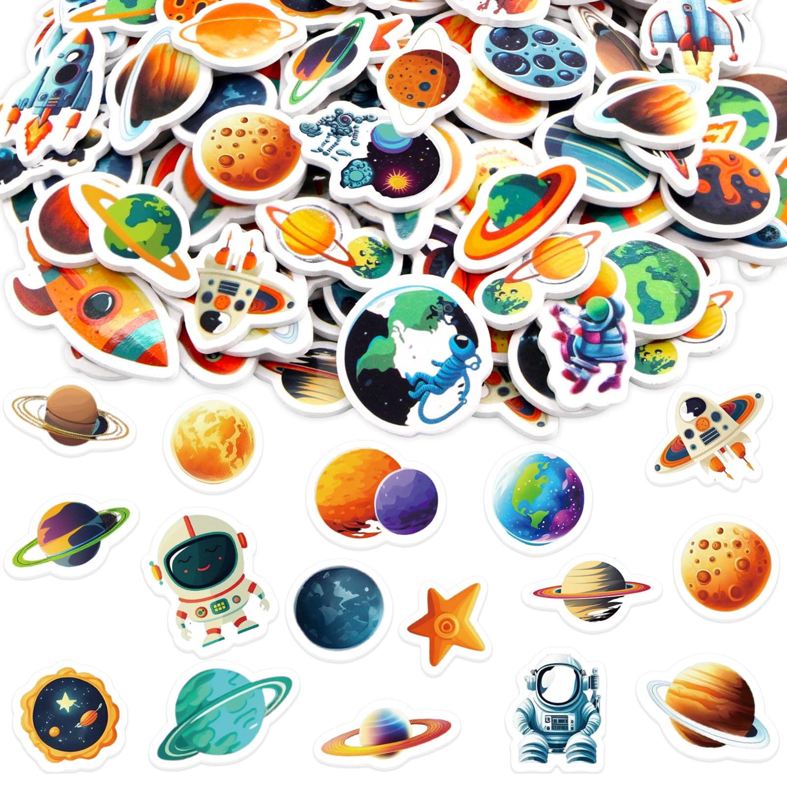FANCY LAND Outer Space Foam Stickers Solar System Assorted Planet Stickers for Kids School Art Crafts Party Favors 200Pcs