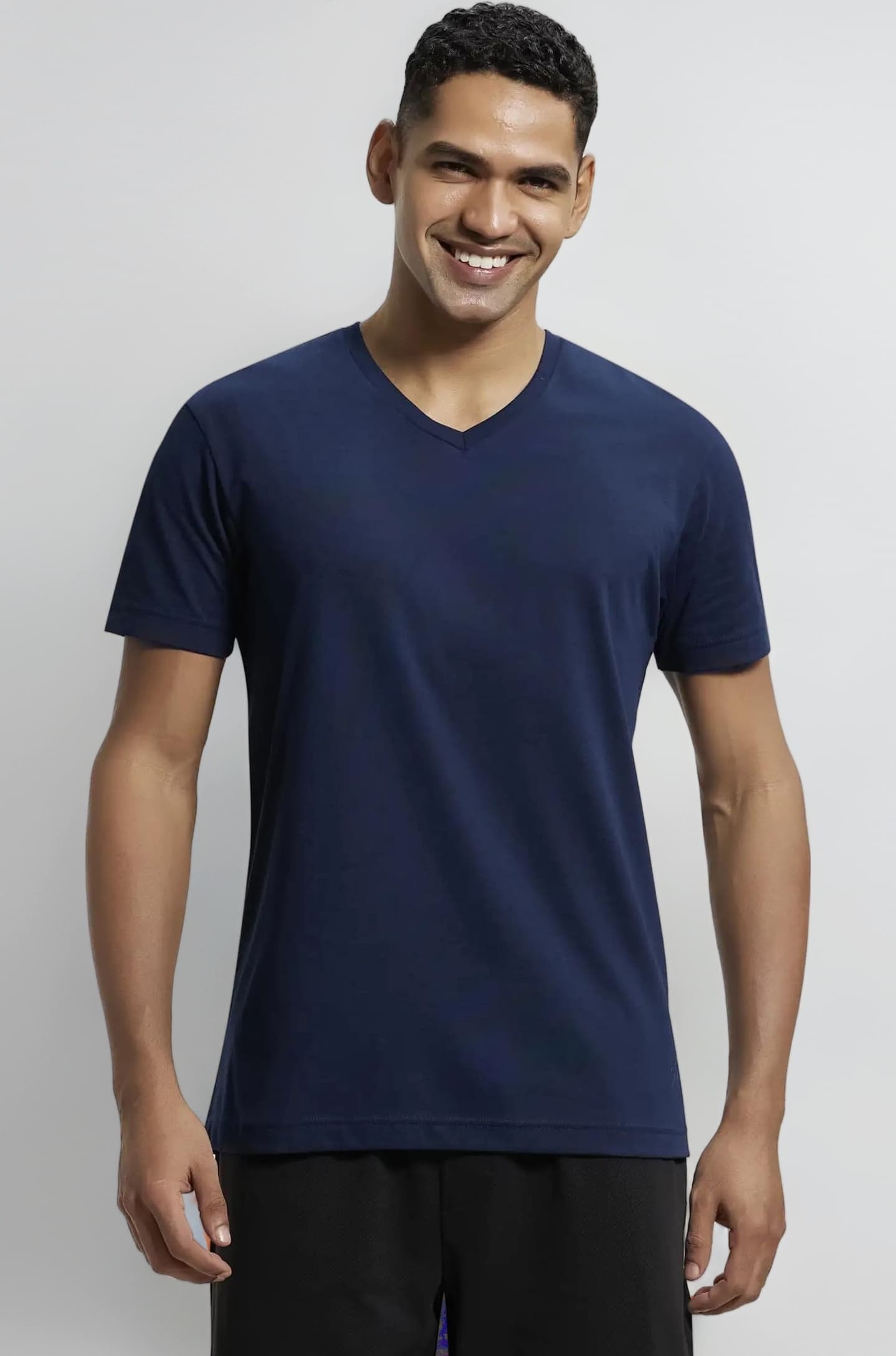 Jockey 2726 Men's Super Combed Cotton Rich Solid V Neck Half Sleeve T-Shirt