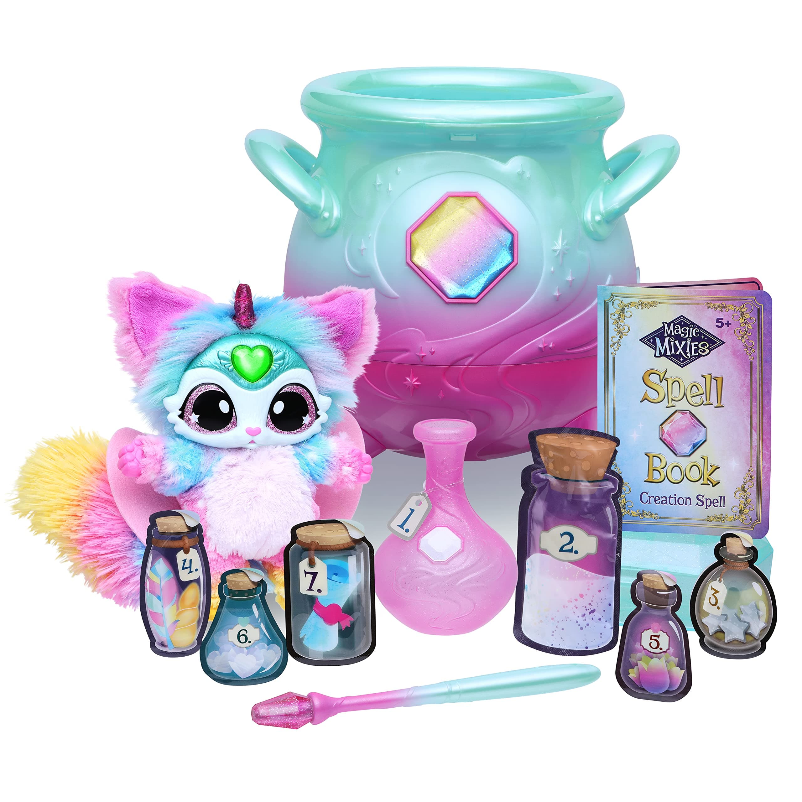 Magical Misting Cauldron with interactive 8 inch multicolor plush toy