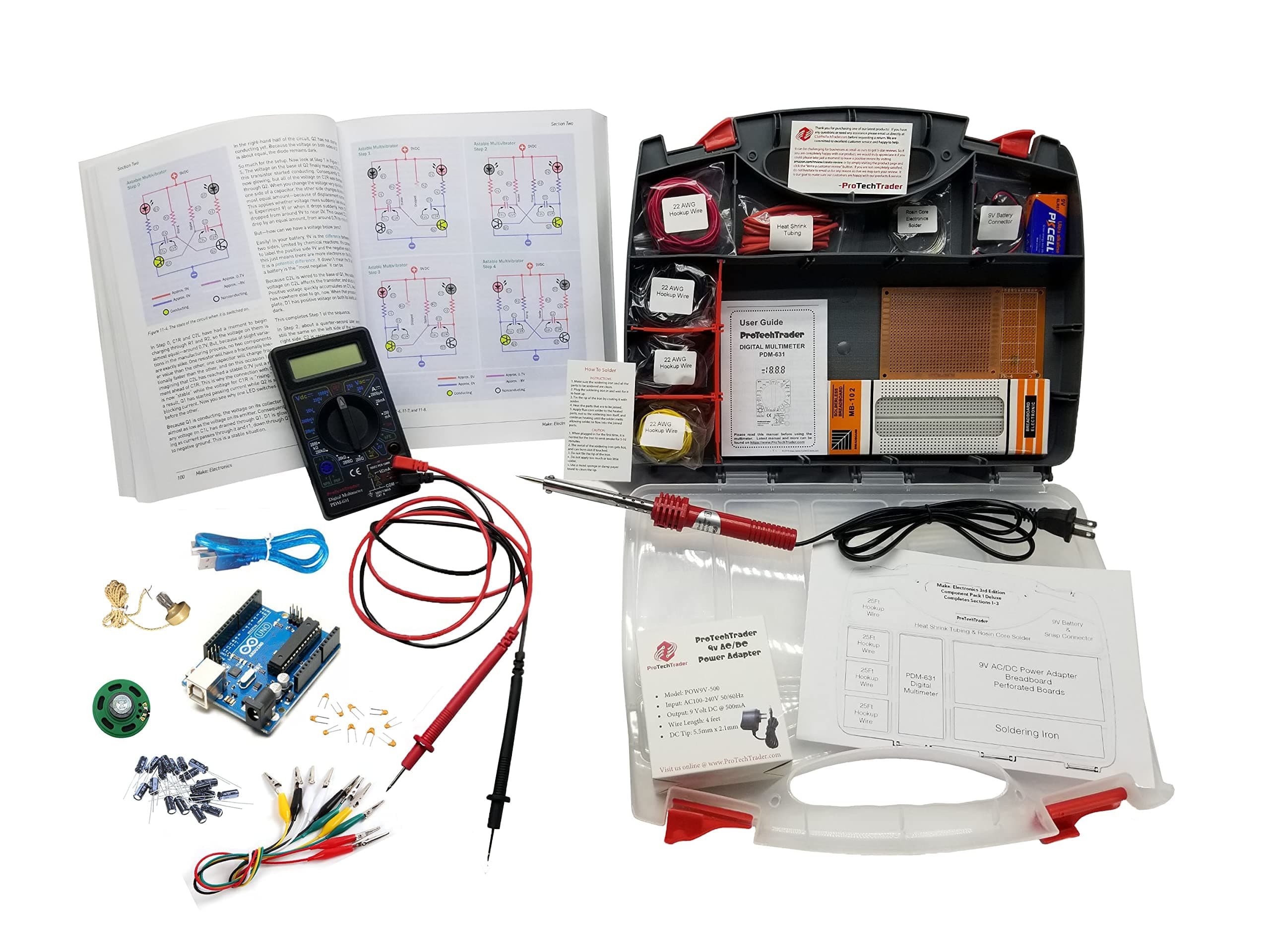 Make: Electronics 3rd Kit 1 & 2 Ultimate Bundle Includes Book & Deluxe Kits - Beginner Intermediate & Advanced Component Pack follows experiences in Make: Electronics Third by Charles Platt