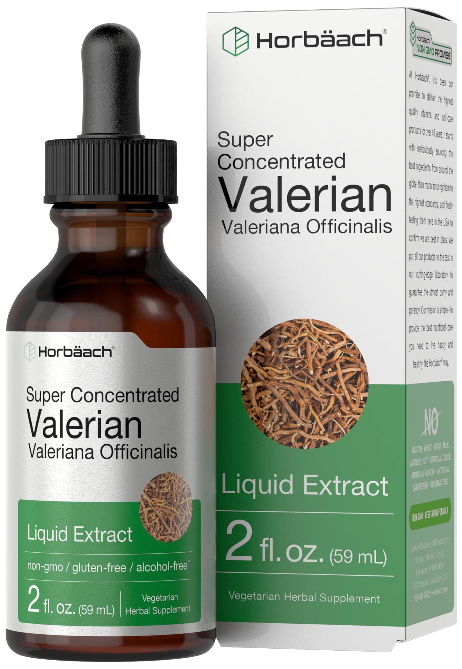 Valerian Root Extract Drops | 2 fl oz | Alcohol Free | Vegetarian, Non- GMO Gluten Free Liquid