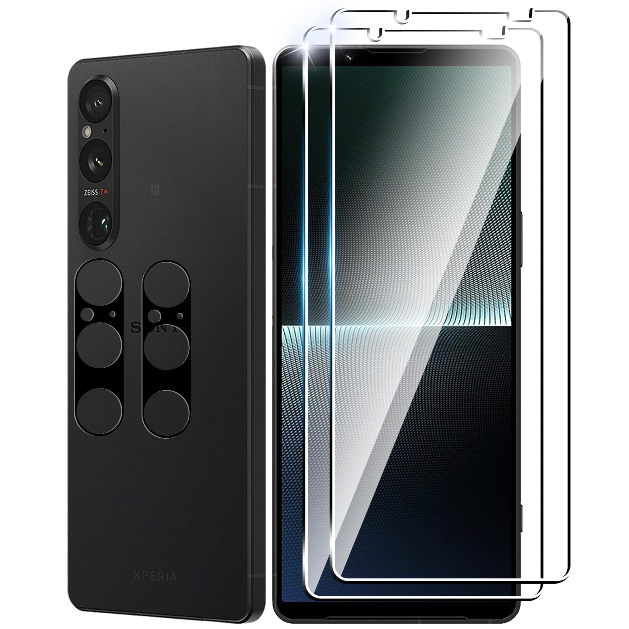 for Sony Xperia 1 VI Screen Protector with Camera Lens Protector,9H Hardness Anti-Scratch Tempered Glass flim,Case Friendly,Anti-Fingerprint,Anti-Scratch (2+2 PACK)