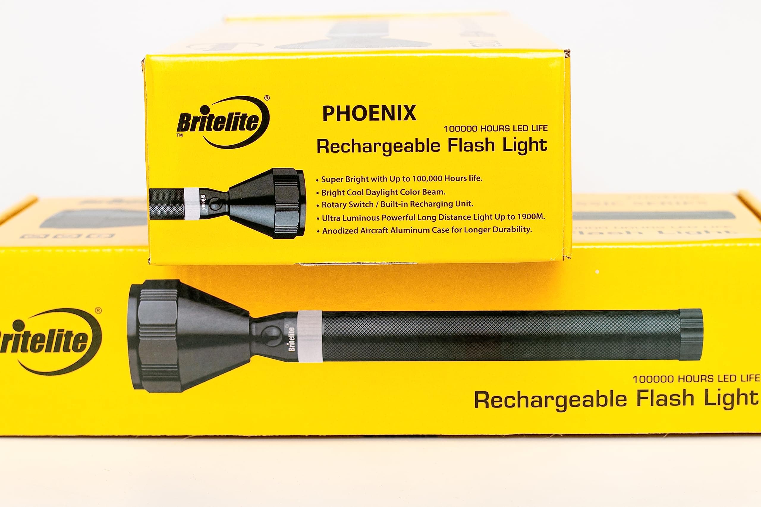 Britelite Phoenix LED Rechargeable Flashlight (1900 Meter)Pack of 1