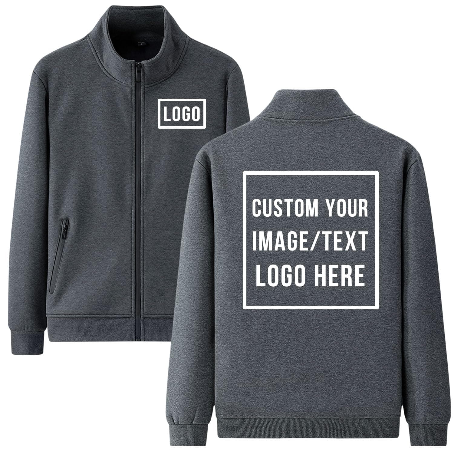 Custom Track Jacket Design Personalized Sweatshirt Womens Jackets Zip Up Fleece Coats