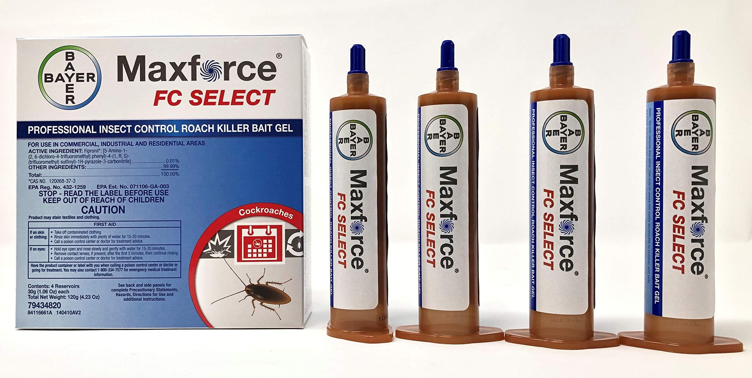FC Select Professional Roach Killer Bait Gel - 1 Box (4 X 30 Gr.)