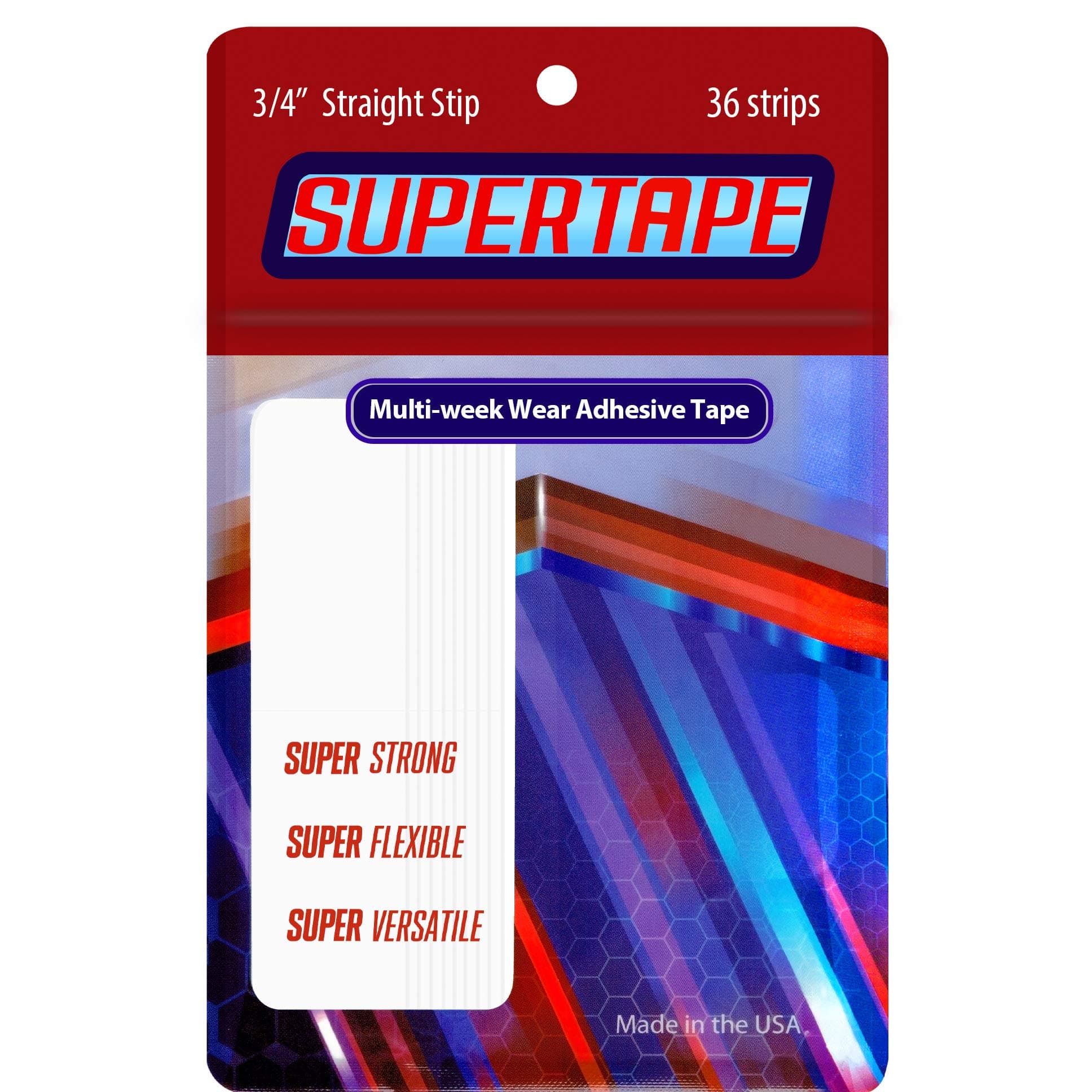 SuperTape Straight 3/4" X 3" long 1-pack = 36 pieces