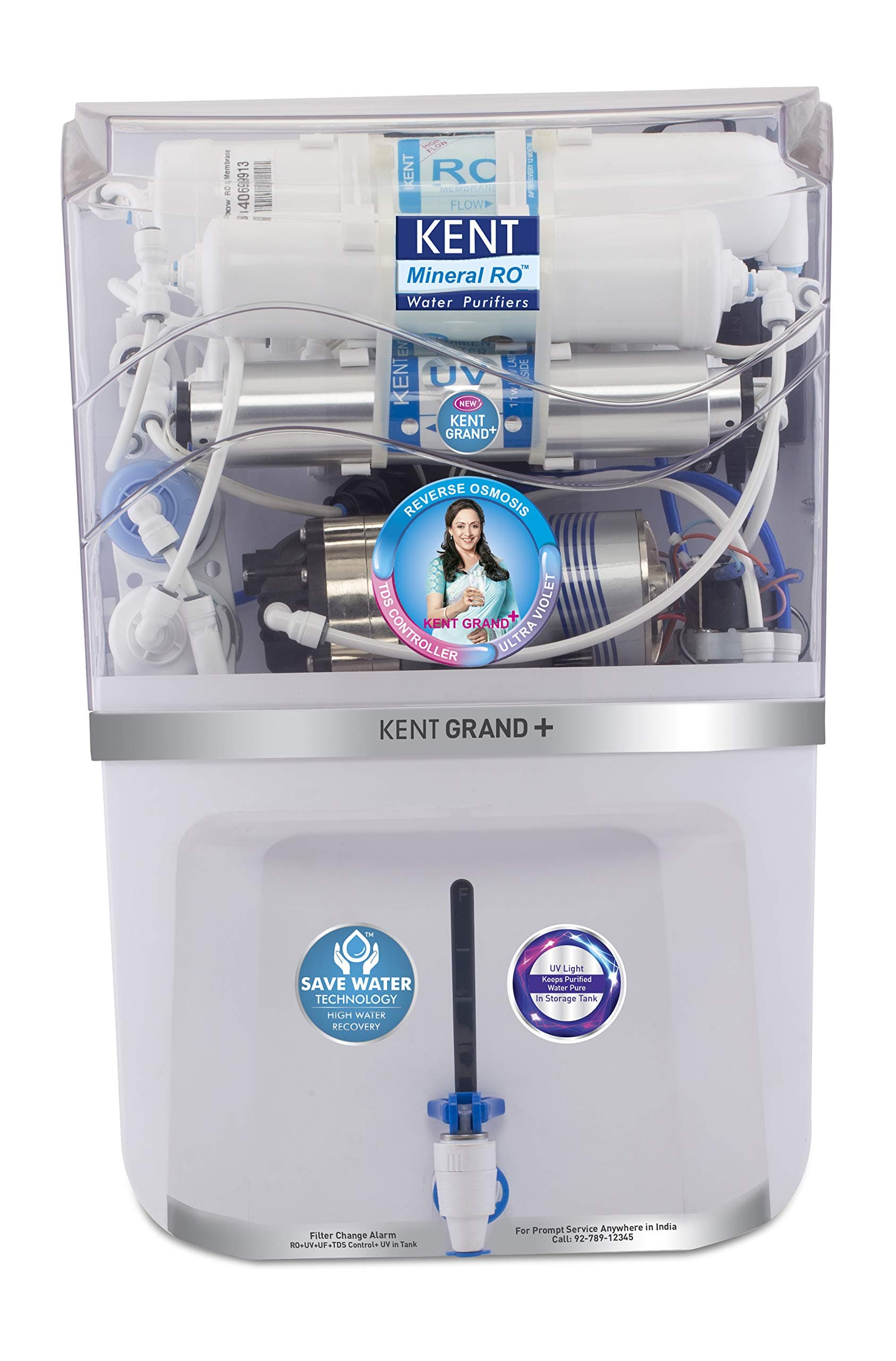 KENT Grand+ 9- litres RO + UV + UF + TDS Controller + UV in Tank Water Purifier