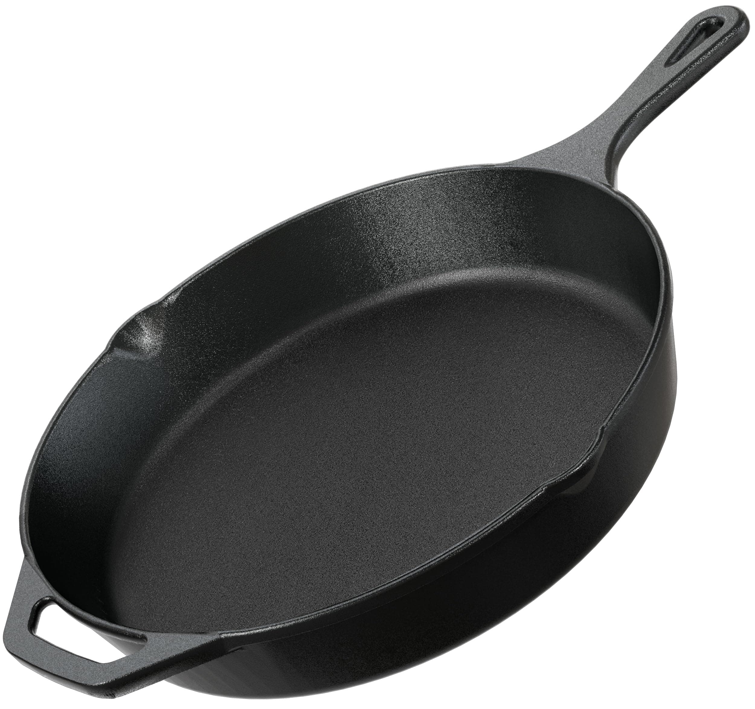 Utopia Kitchen Premium Cast Iron Skillets 12 Inch, Chef's Pan, Pre-Seasoned Frying Pan, Stovetop, Oven, Campfire and Grill Large Skillet, Even Heat Distribution Multipurpose Cast Iron Pan - Black
