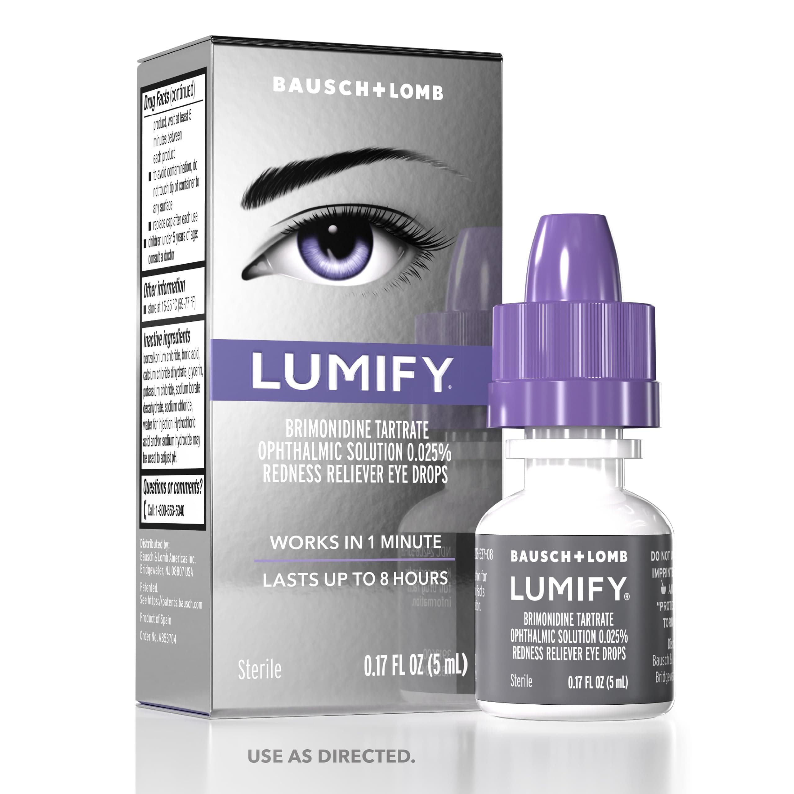 - Eye Drops for Red Eyes, Redness Reliever for Brighter Looking Eyes, Works in 1 Minute & Lasts Up to 8 Hours, Eye Drops, 0.17 Fl Oz (5 mL)