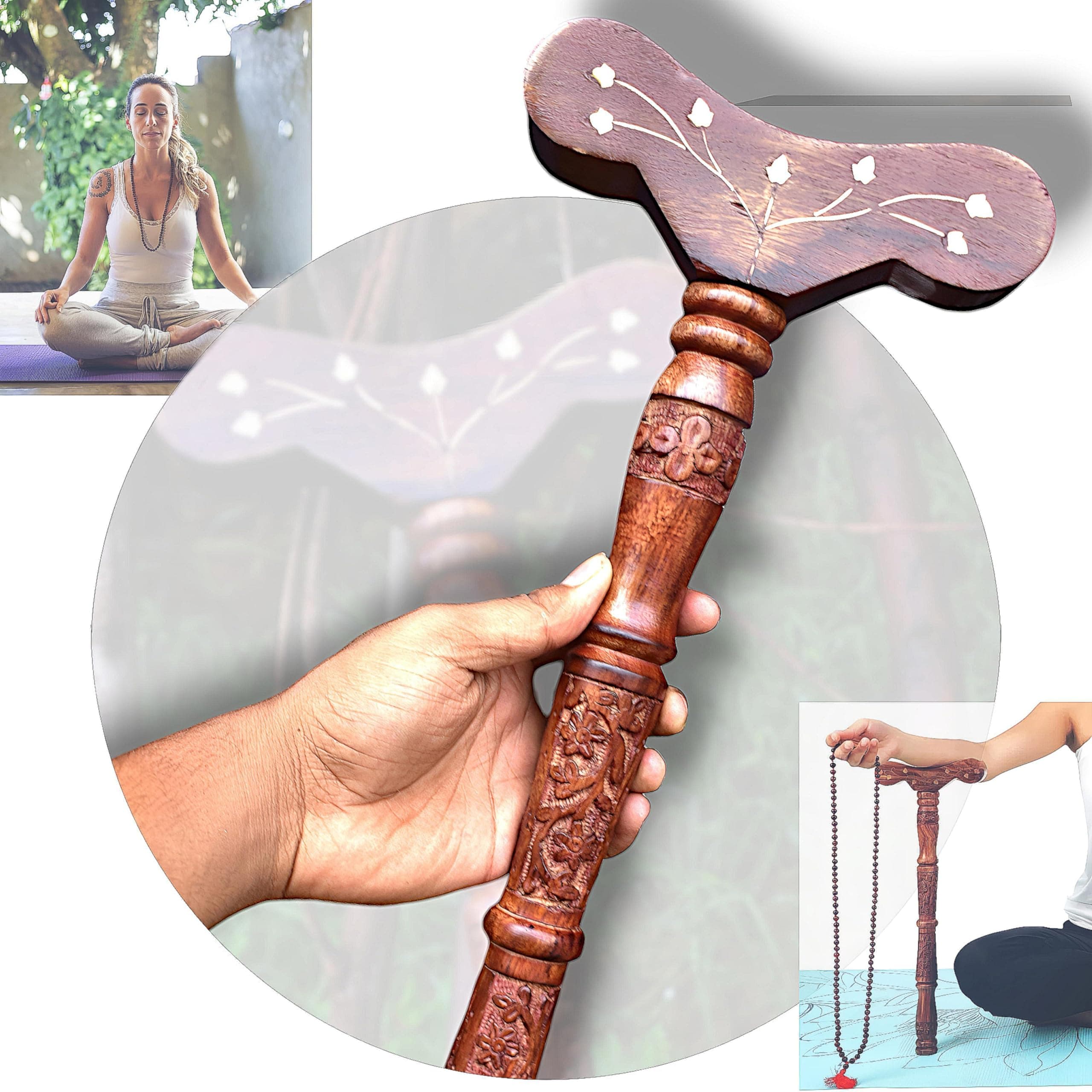 T-shaped Yoga Danda Meditation Stick