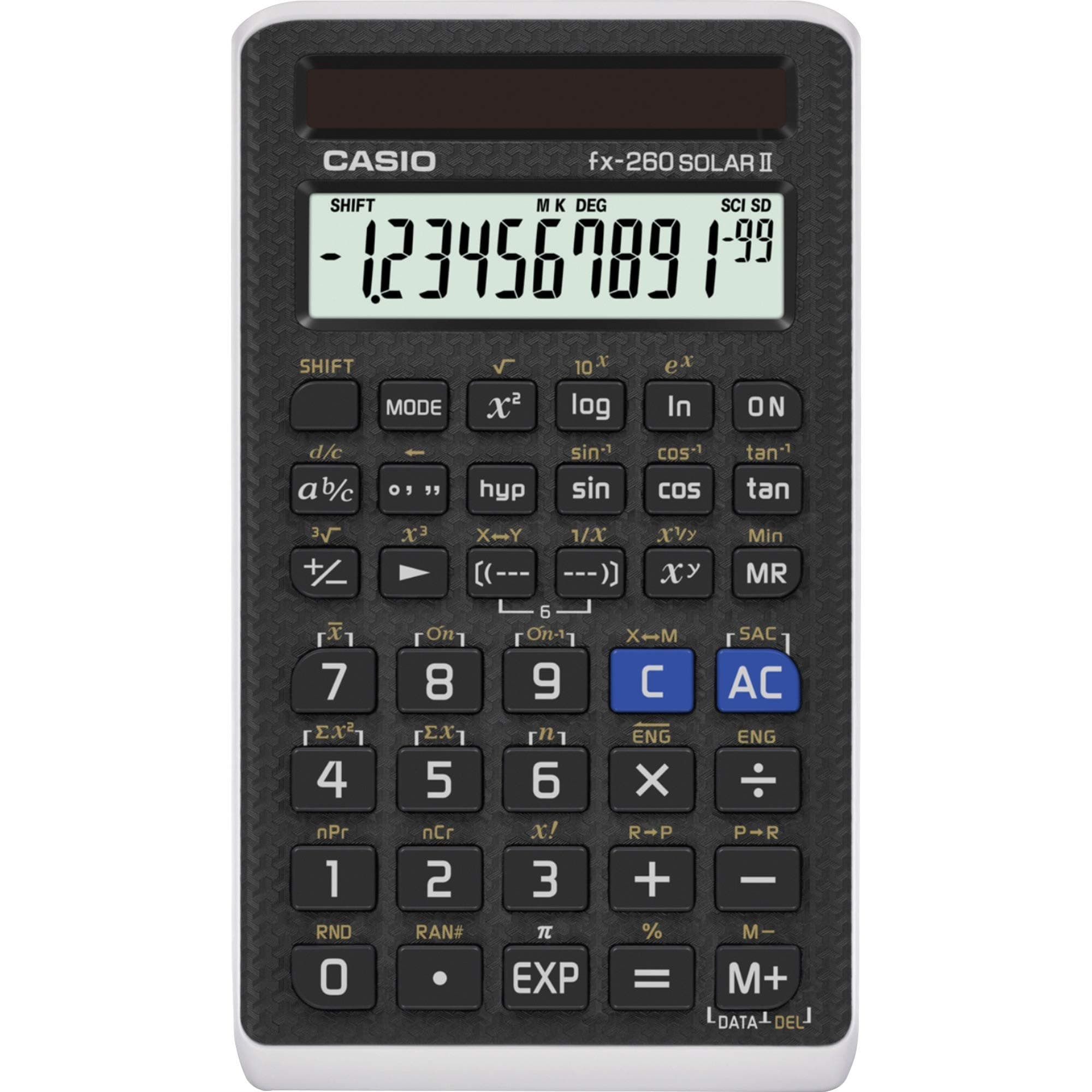 Casio fx-260 Solar II Scientific Calculator | 10-Digit Display | Fraction & Trig Functions | Ideal for Middle School, High School Math, Algebra, Trigonometry | Solar Powered