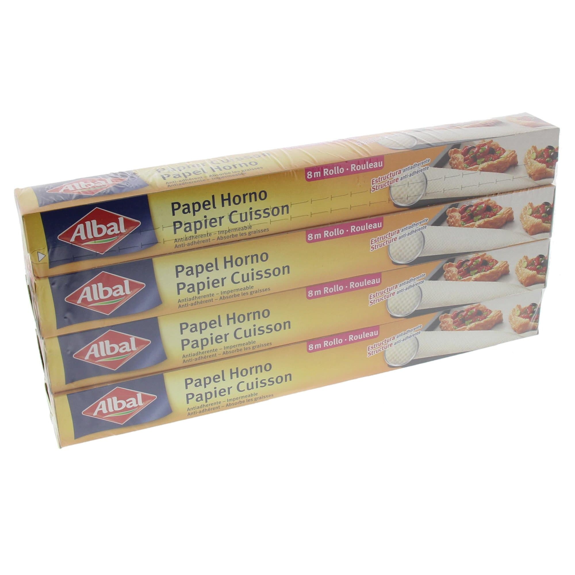 Albal Baking Paper, Non-Stick, Easy to Remove, 8 M, Set of 4