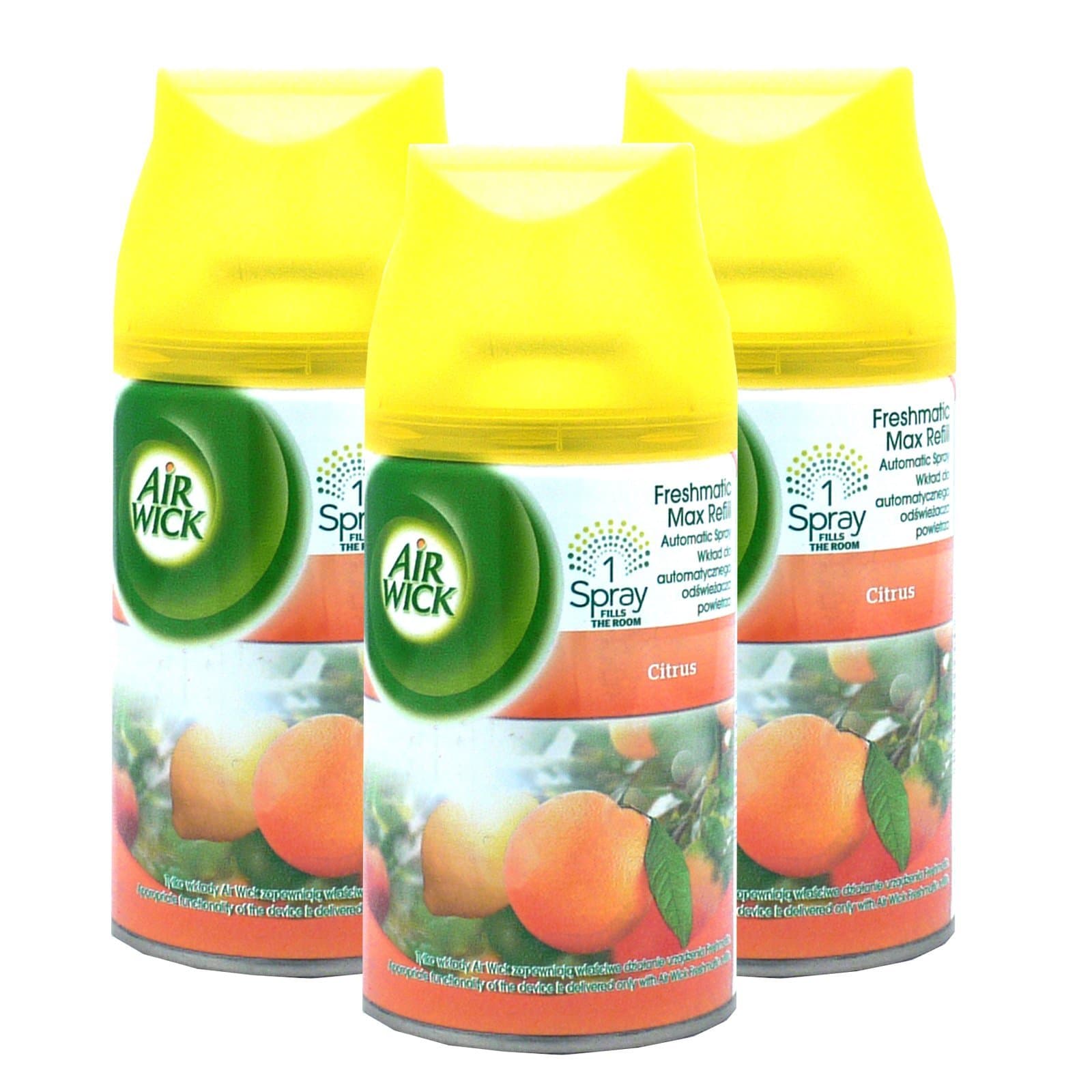 3 x Air Wick Freshmatic Max Refills 250ml - Citrus