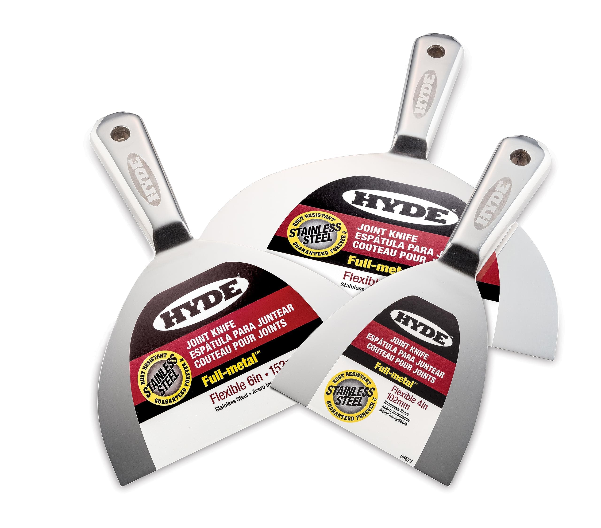 Drywall Knife Set, Paint Scraper Tool Set - Premium Full Metal 4'' 6'' & 8'' Joint Knife: Professional Grade, Ergonomic, Rust Resistant, Drywall Tools