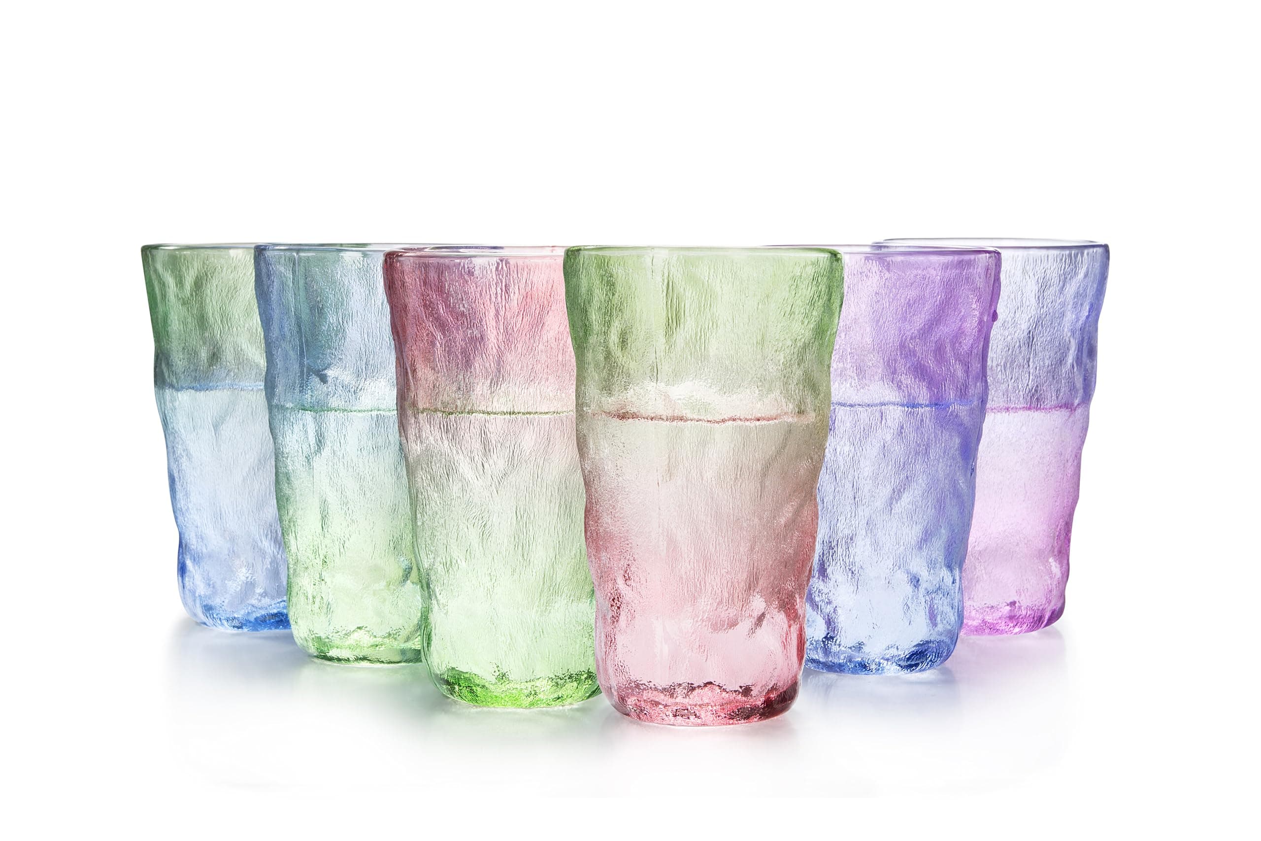 Lucente Glacier Hi-Ball Drinking Glasses with Gradient Colours 360ml Set of 6