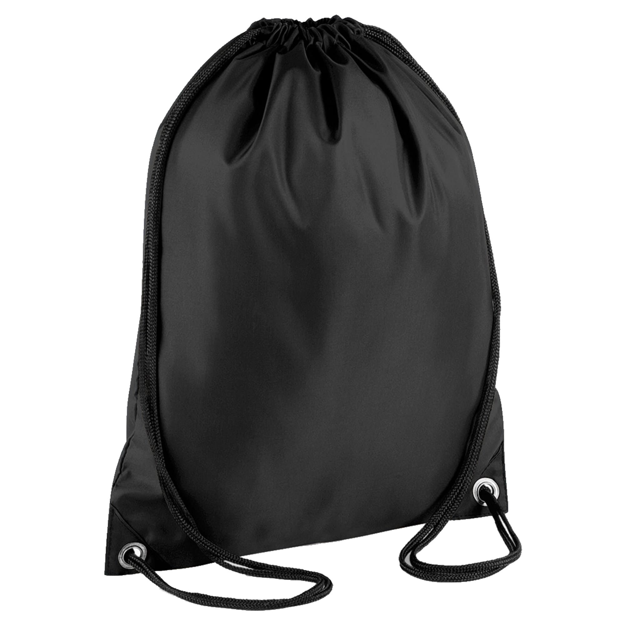 The Shed Drawstring Backpack Waterproof Bag Gym PE DUFFLE School Kids Boys Girls Sack (Black)