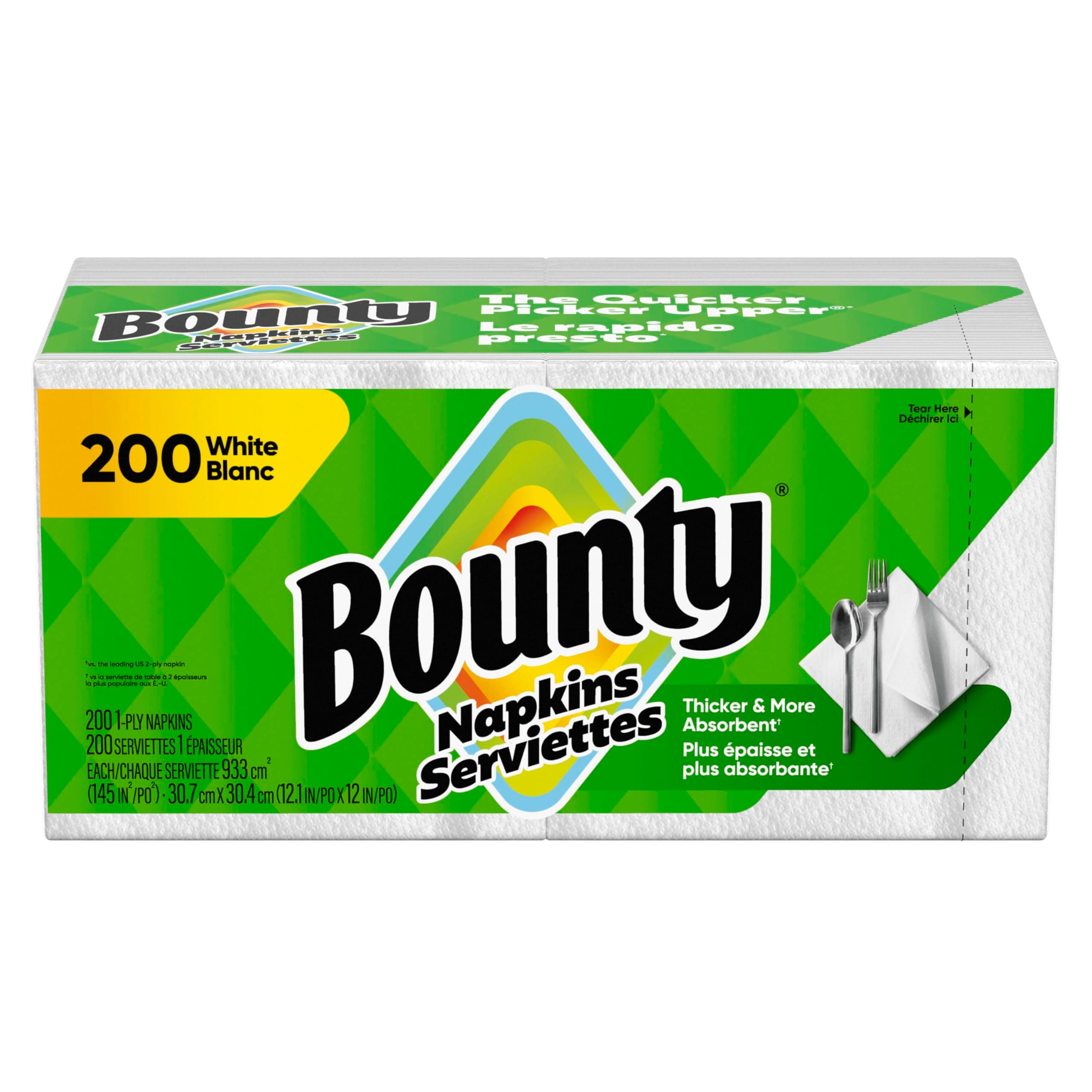 BountyPaper Napkins, White, 200 Count, Packaging may vary