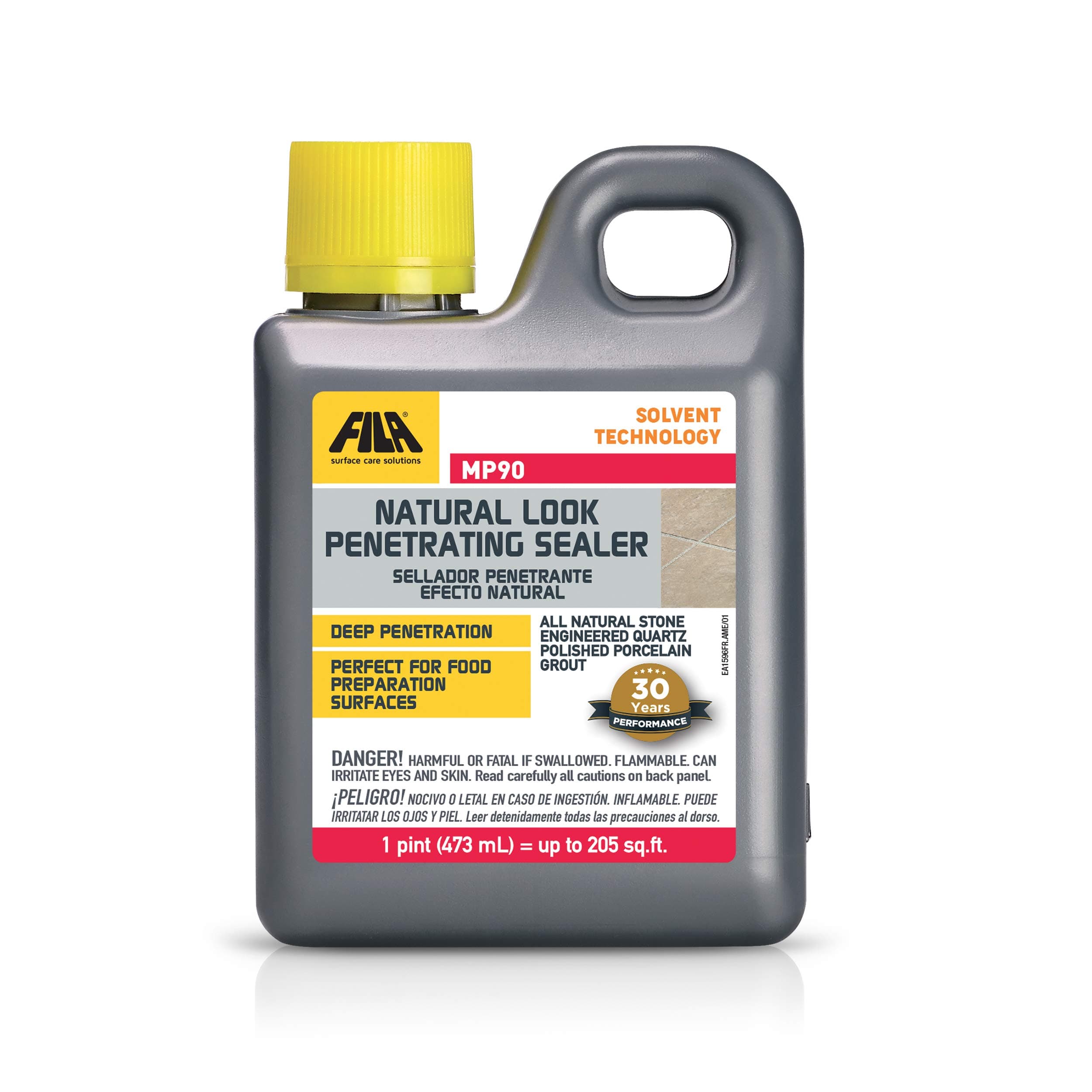 Solvent Based Sealer MP90 1 Pt. Sealer ideal for Granite Countertops, Natural Stone, Polished Porcelain and Marbles, Natural Look, Water Repellent.