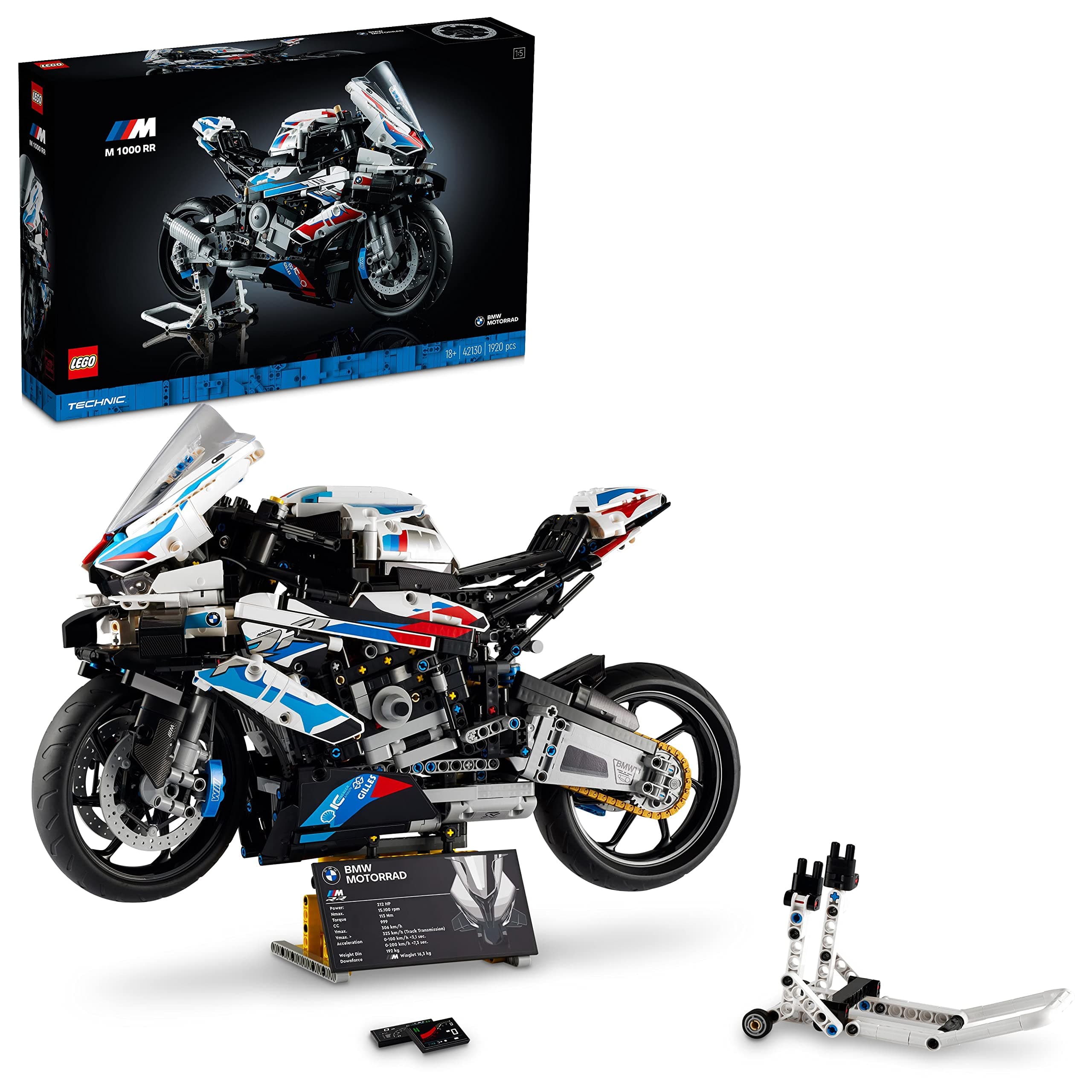 Technic BMW M 1000 RR 42130 Model Building Kit (1,925 Pieces) Multicolor