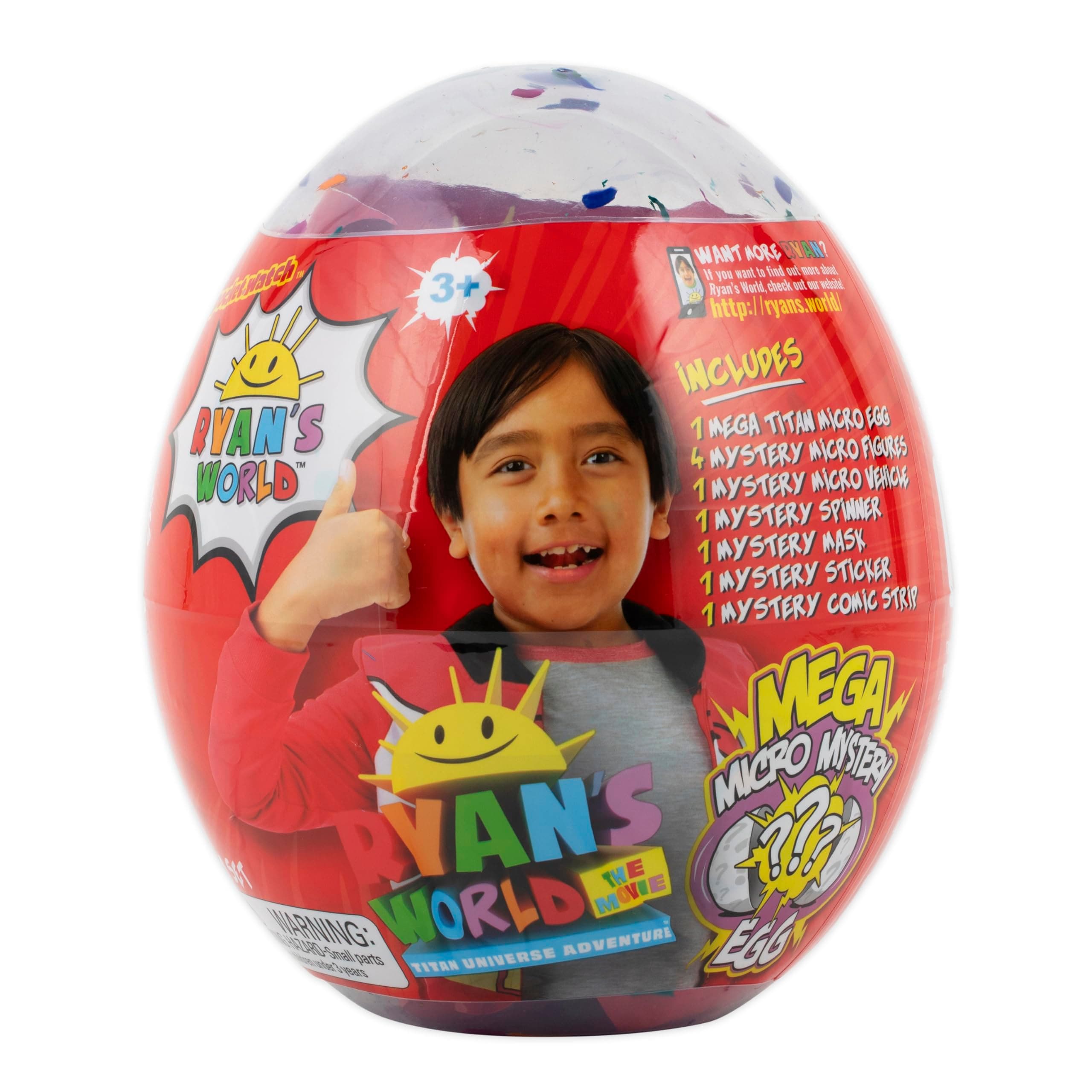 Ryans World: The Movie - Mega Microverse Egg | Micro Ryan Figure, Exclusive Micro Vehicle, Stickers, and Other Collectible Items Ages 3+