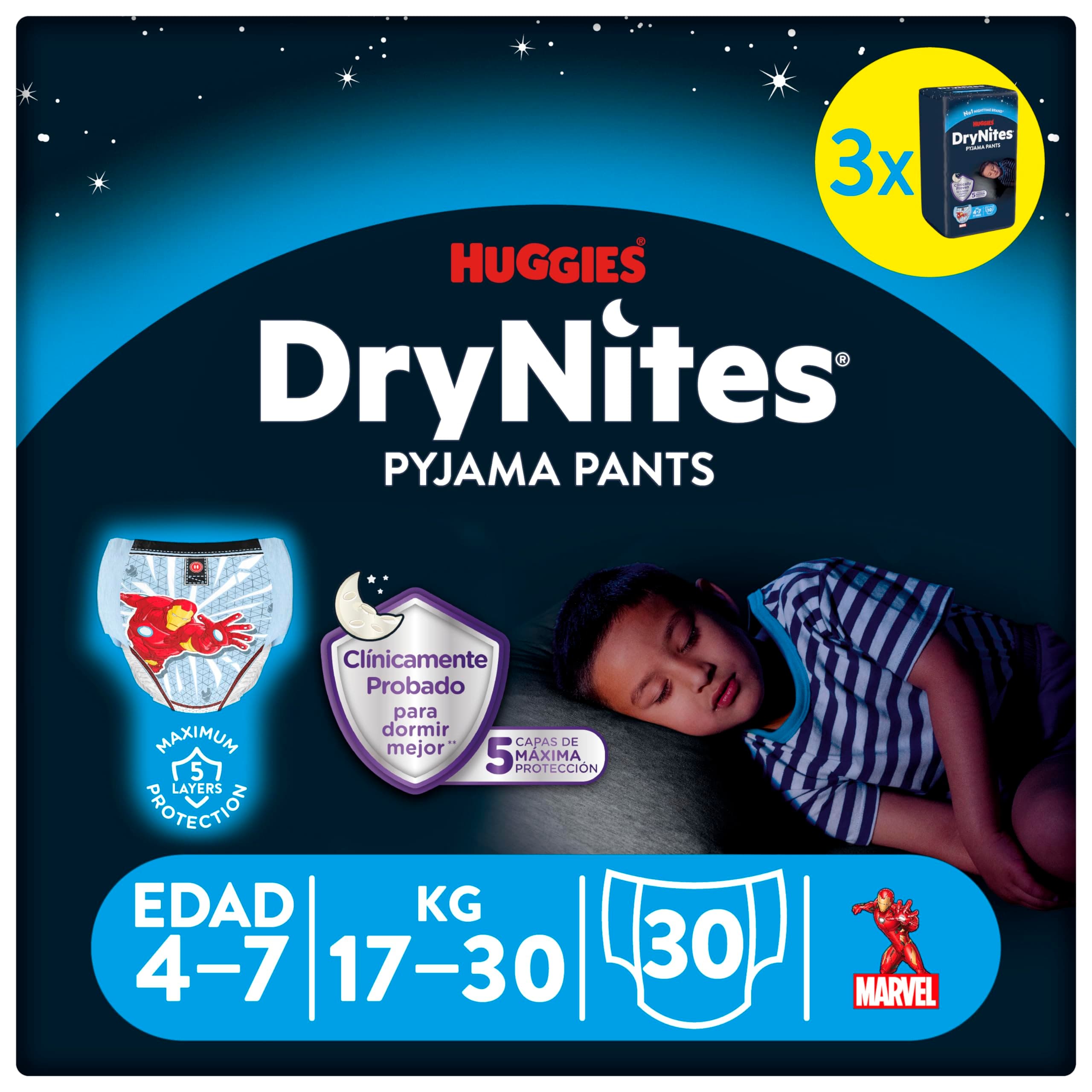 4-7 years DryNites Pyjama Pants Spiderman 30 per pack