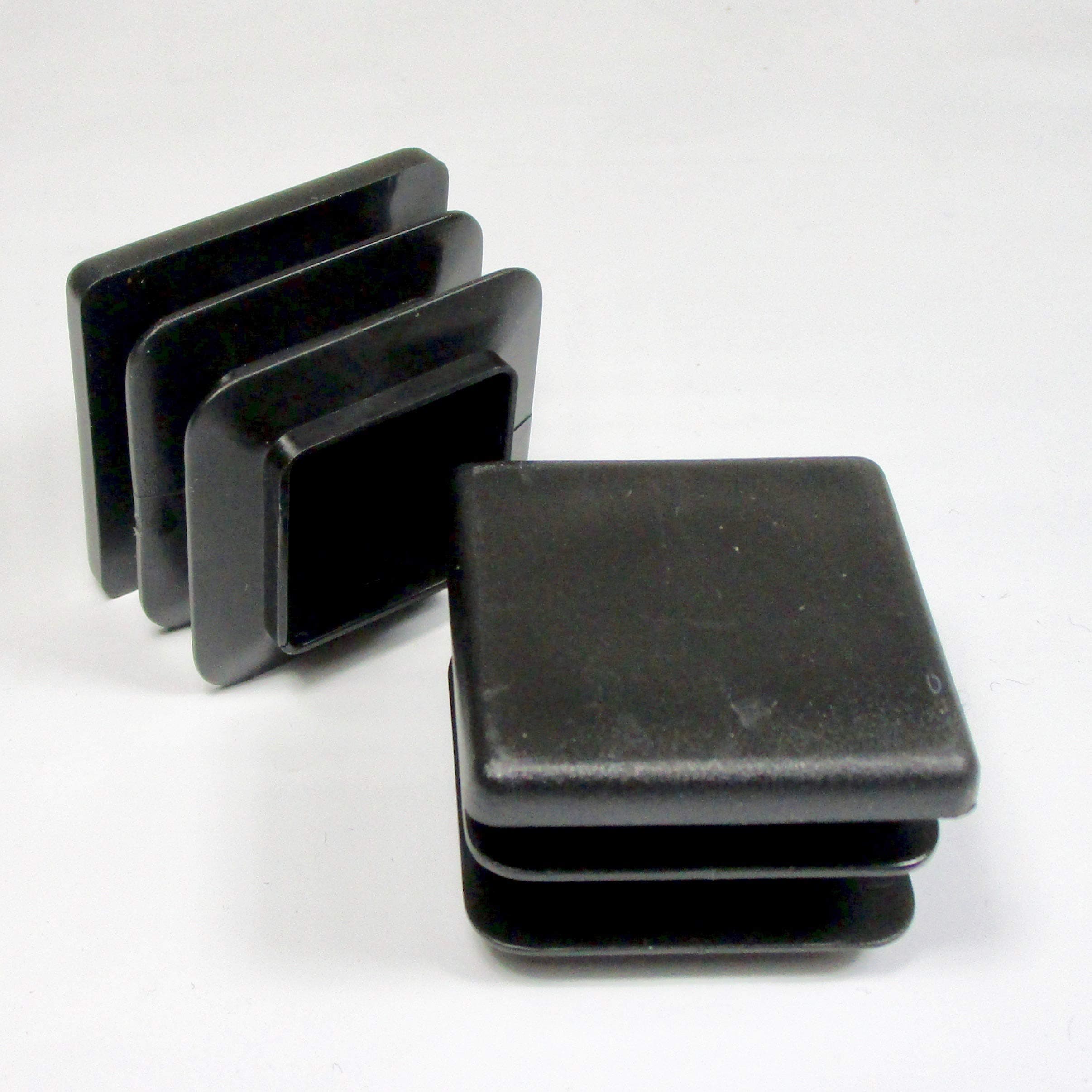 ajile - 4 Pieces - Square Ribbed Insert for Tubes 50 x 50 mm - Black - EPC150-M