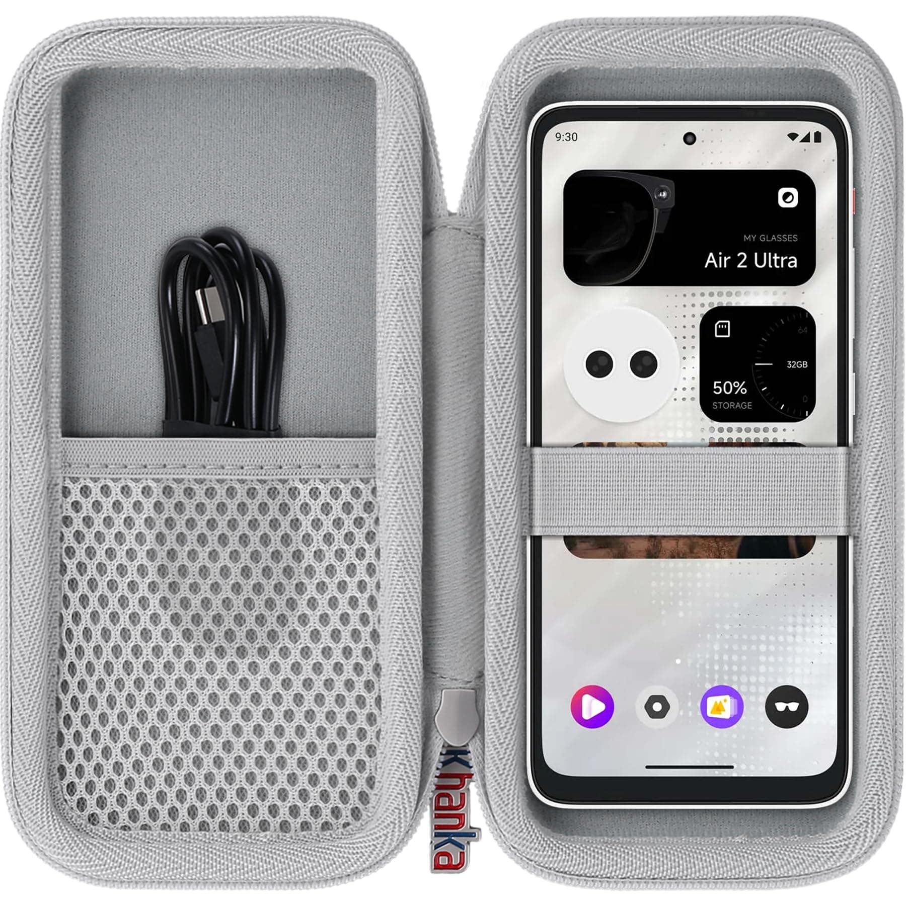 Hard Case for XREAL Beam Pro,Protective Storage Cover Compatible with XREAL Beam Pro with Lanyard(Case Only) Grey