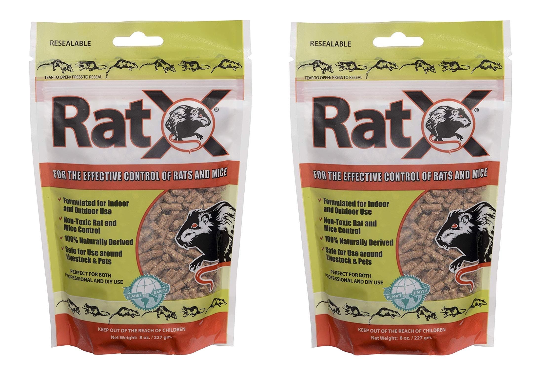 (2 Pack) EcoClear Products RatX, Humane All-Natural Non-Toxic Rat and Mouse Killer Pellets (8 Oz. Per Pack)