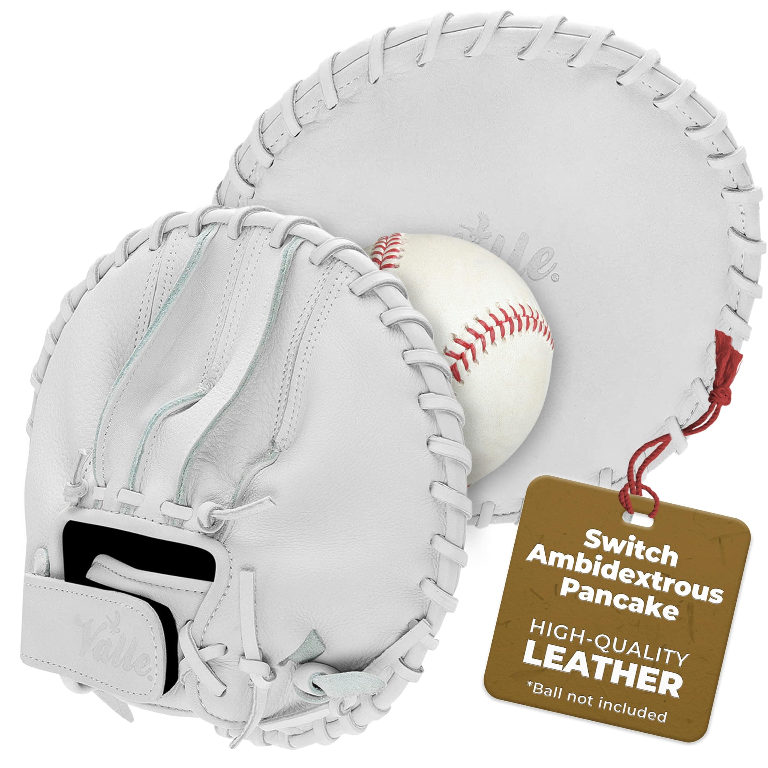 Valle Eagle Switch Ambidextrous Pancake Baseball and Softball Training Glove - Flat & Soft Leather Fielding Gear for Left & Right Handed Players