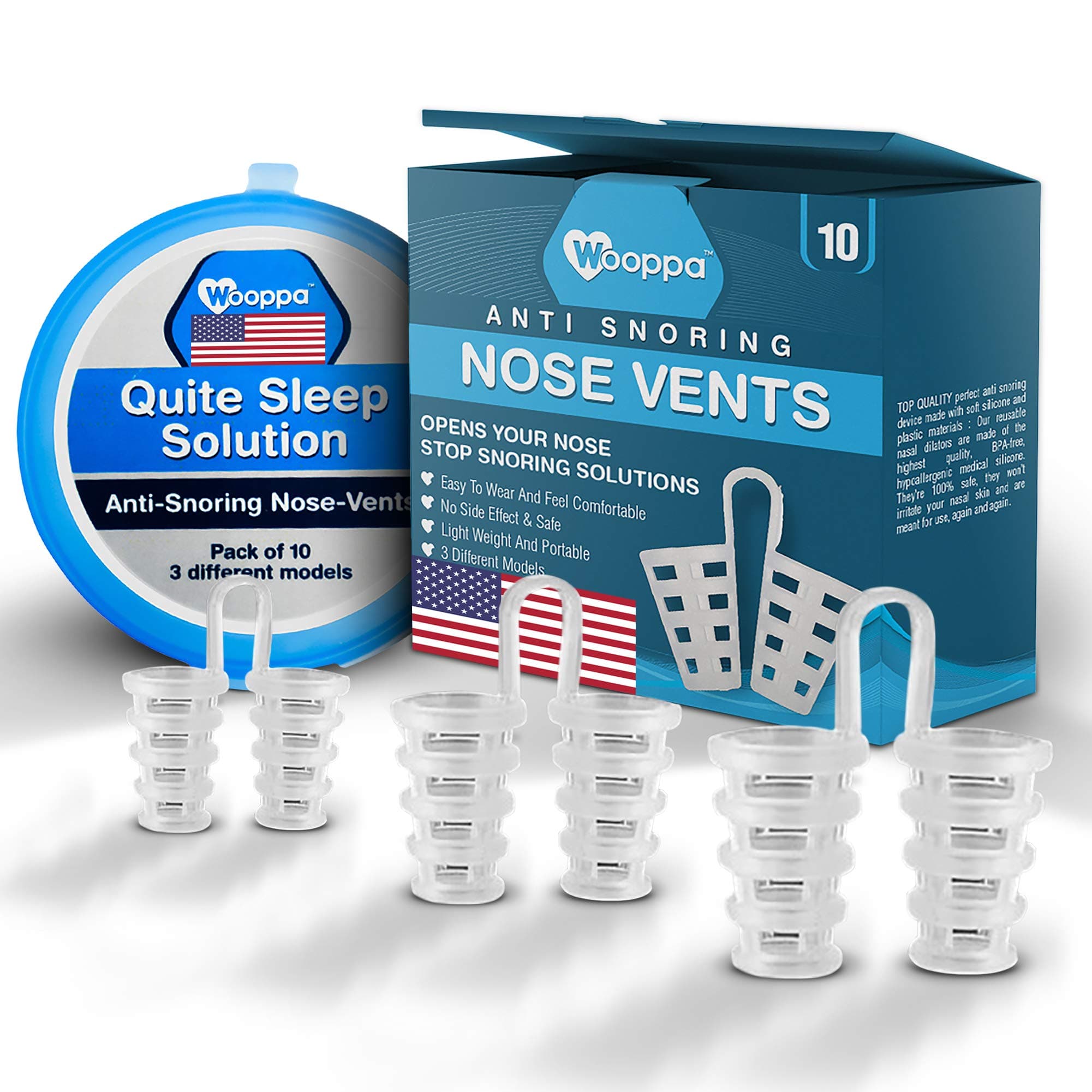 Snoring Solution - Anti Snoring Solutions - Anti Snoring Devices - Snore Aids - Nose Vents - Snore Nasal Dilators - 10 Pack - Snore Stopper Set - Reduce Snoring - Stop Snoring