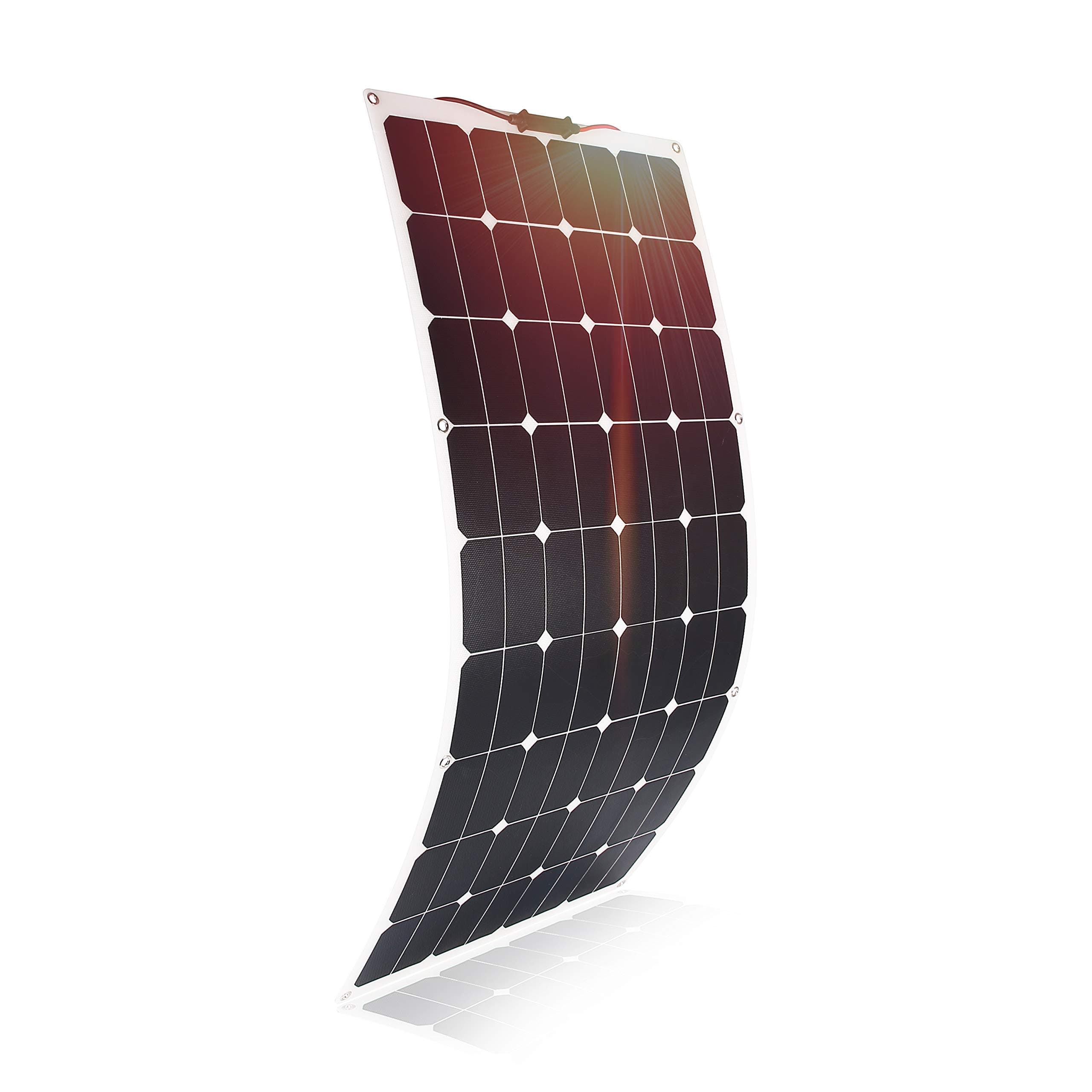 IBCPOWER 100 Watt 12 Volt Extremely Flexible High efficiency Cell crystalline Solar Panel - Ultra Lightweight, Ultra Thin, up to 220 Degree Arc, for RV, Boats, Roofs, Uneven Surfaces