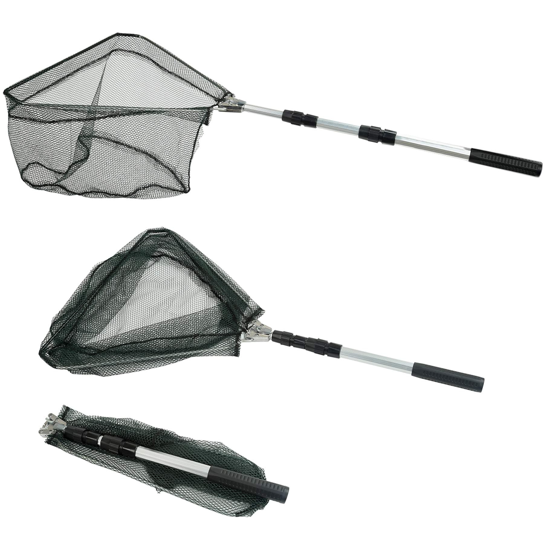 RESTCLOUD Fishing Landing Net with Telescoping Pole Handle Extends to 50 Inches (Aluminum, 50" Full Extended)