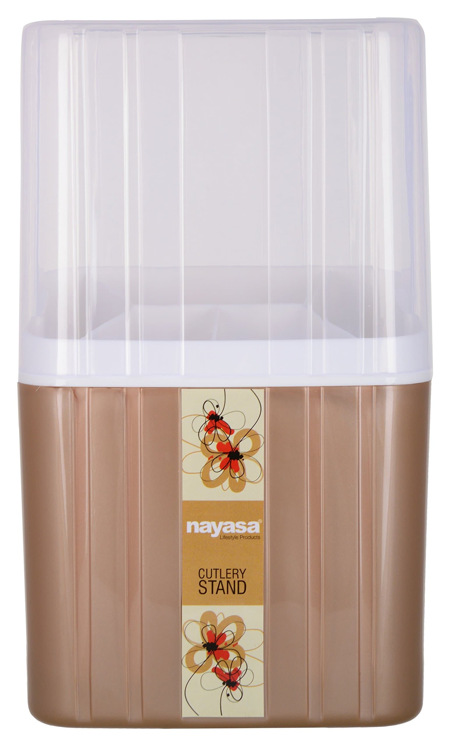Nayasa Plastic Cutlery Stand, 1 Pieces, Brown