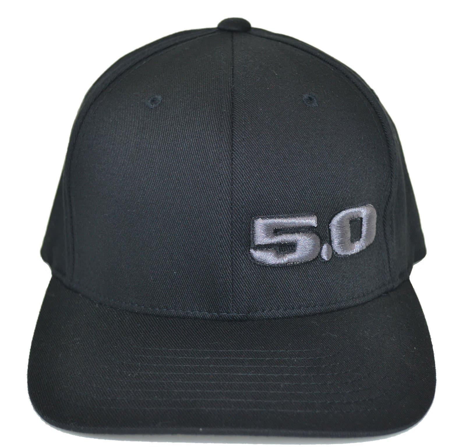 Ford Licensed 5.0 Mustang Flexfit HAT (S/M, Black with Gray 5.0)
