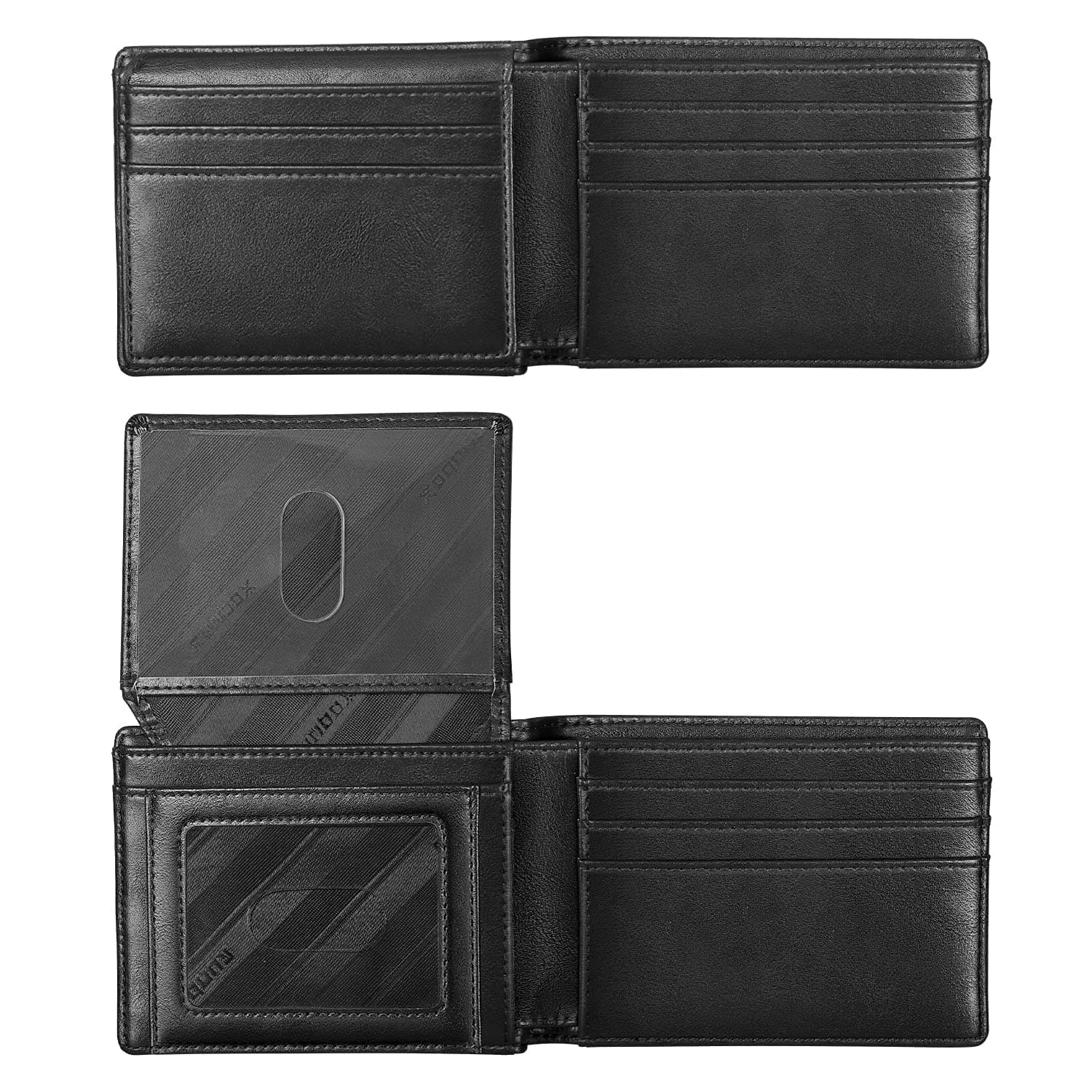 RUNBOX Wallet for Men Slim Rfid Leather 2 ID Window With Gift Box | Slim, Rfid, 2 ID Window, With Gift Box, Slim, Rfid