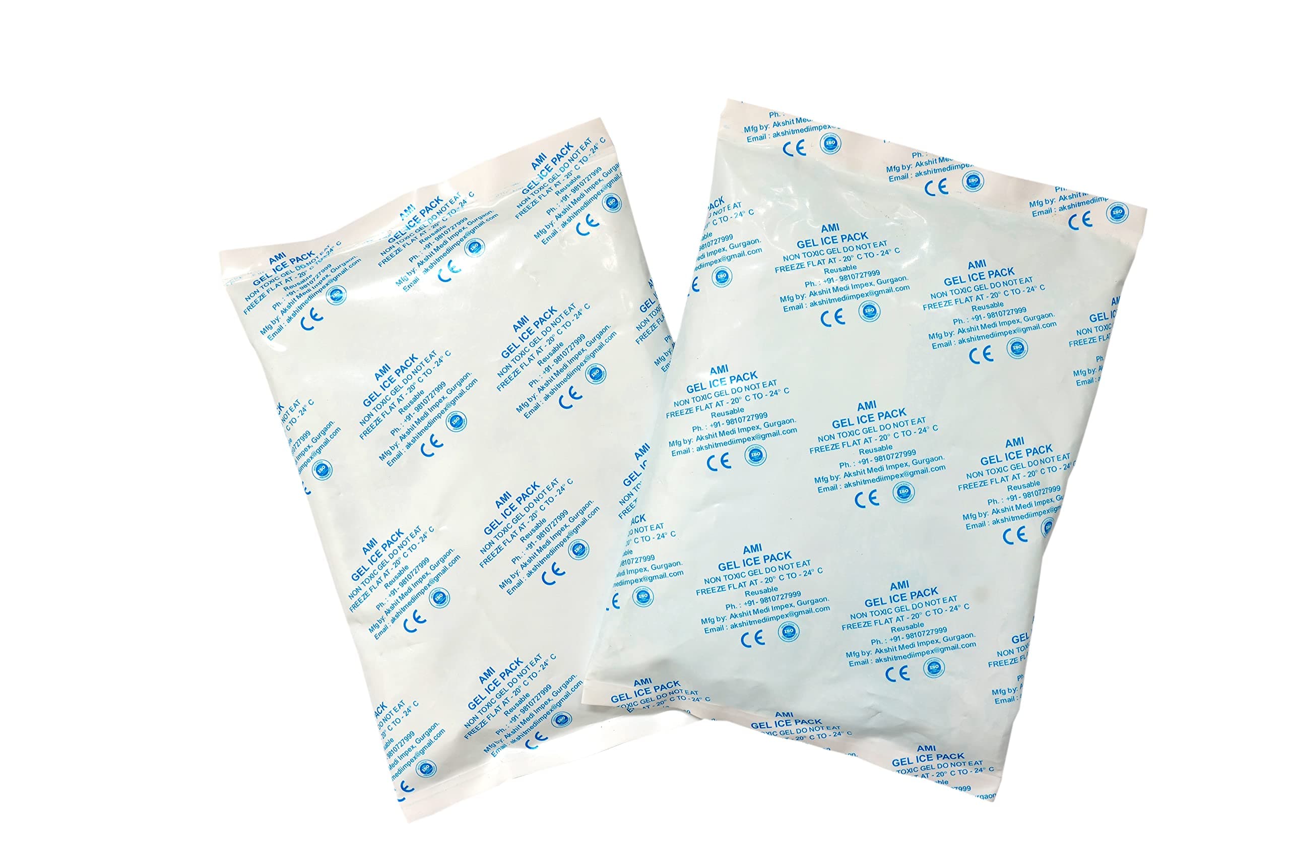 AMI Ice Pack for Ice Box, Gel Ice Pack for Coolers 2 Pack of 400 Gram each (8 inch x 6 inch)