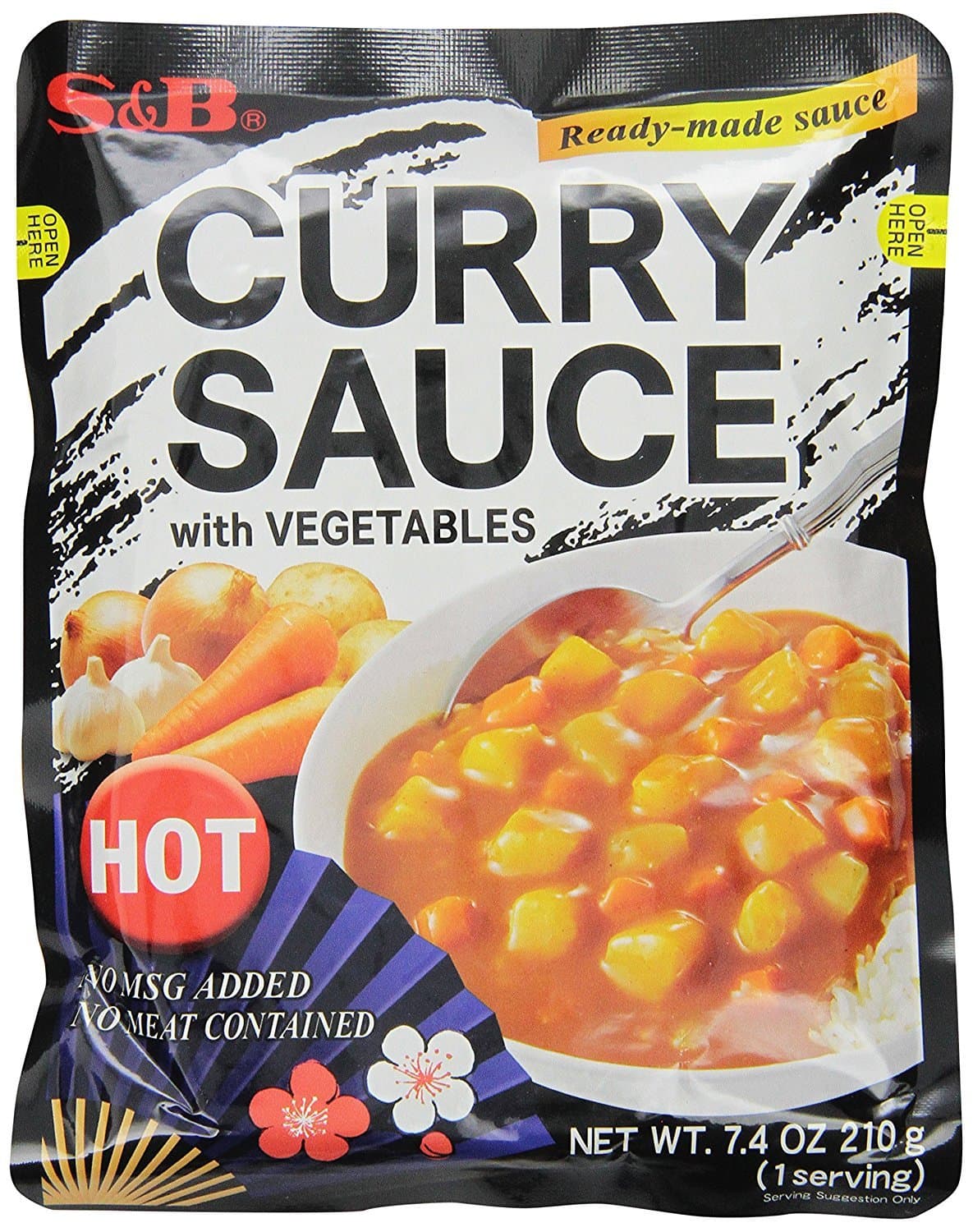 Curry Sauce with Vegetables Hot, 7.4 Ounce (Pack of 10)