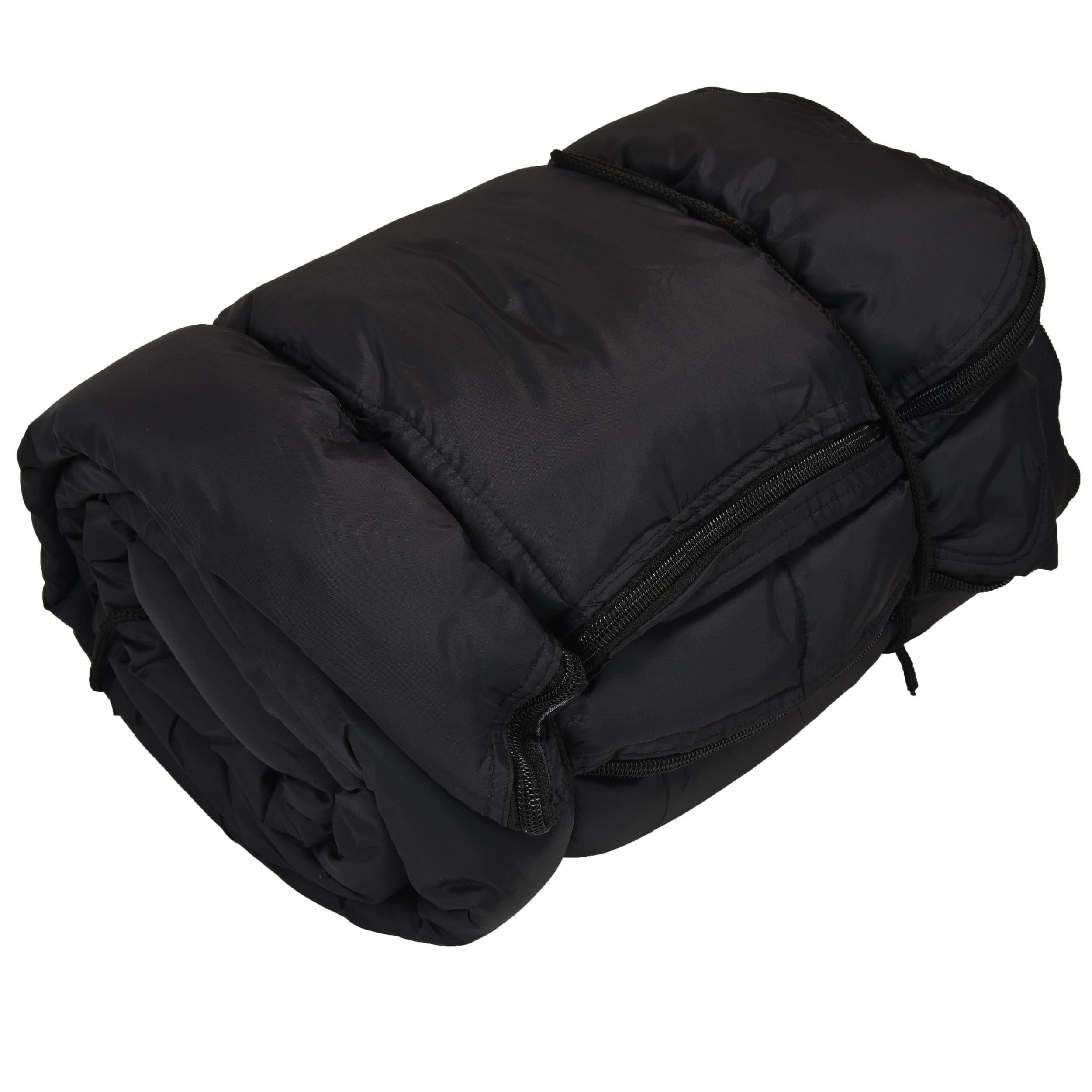 Nylon Waterproof Sleeping Bag for Adults (Black).