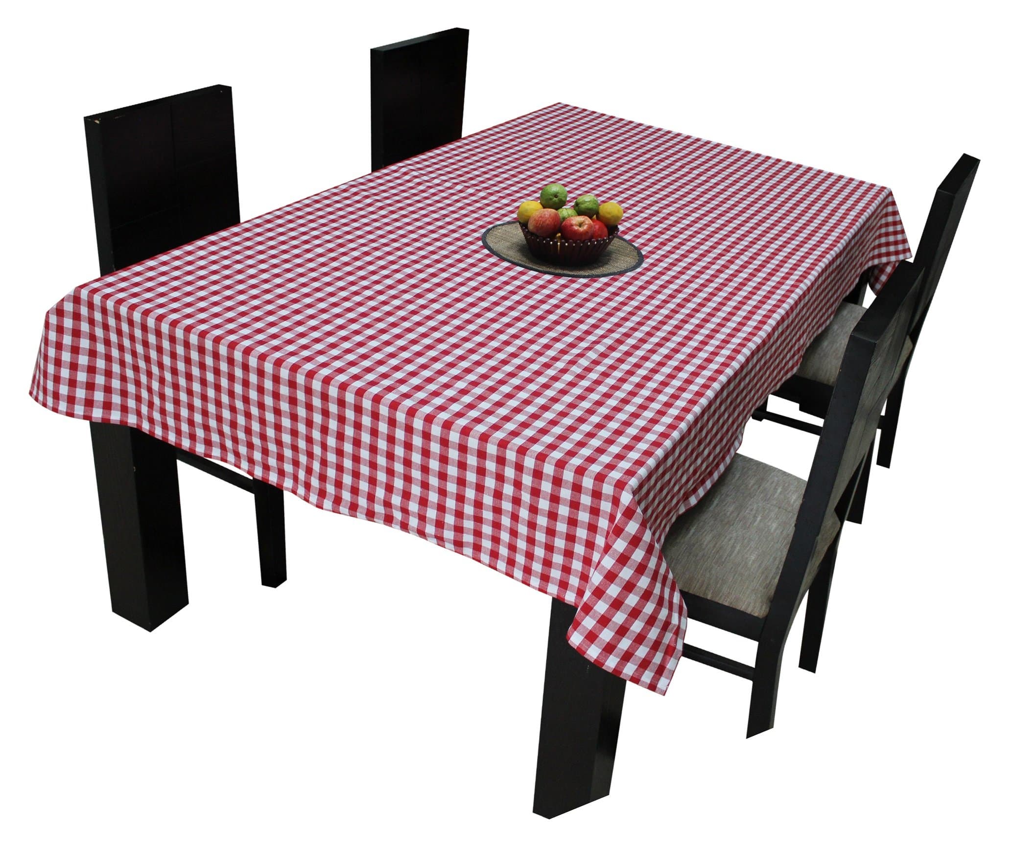 AIRWILL Branded, 100% Cotton Gingham Checks with Multicolor Combos of 4/6 Seater Tablecloth, Sized 140Cm Width and 140Cm Length - Square