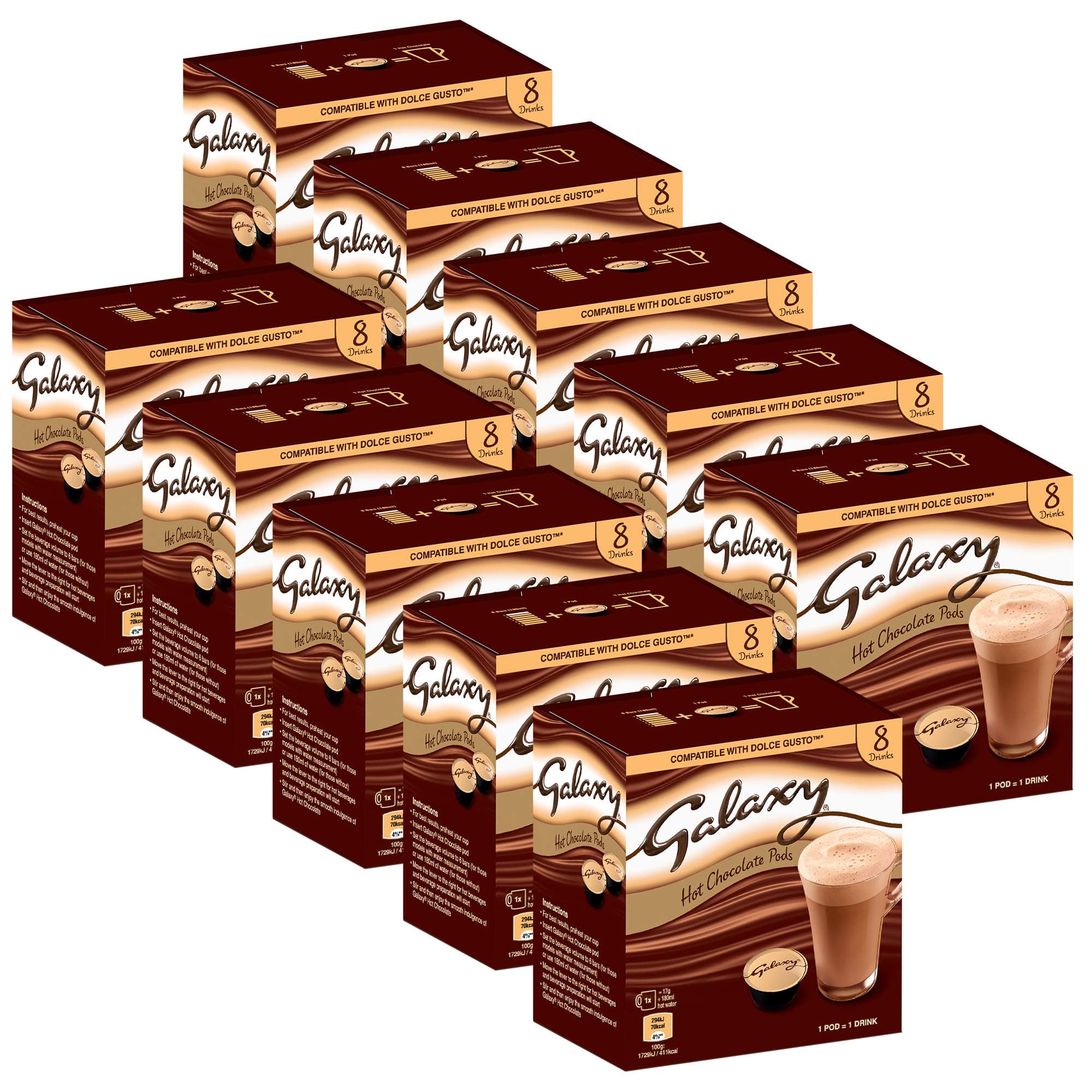 Galaxy Hot Chocolate - Dolce Gusto Compatible Pods (80 Pods / 80 Servings)
