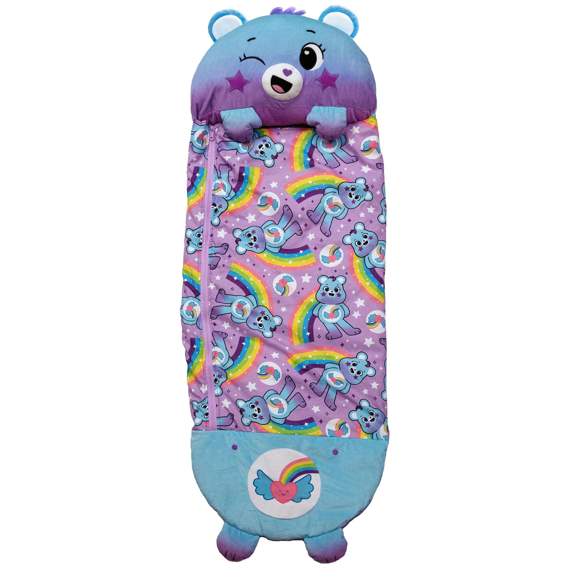Happy Nappers: Care Bears Sleep Sack Medium Plush Character Opens Into Sleeping Bag, Soft Nap & Play Animal, Kids 3+