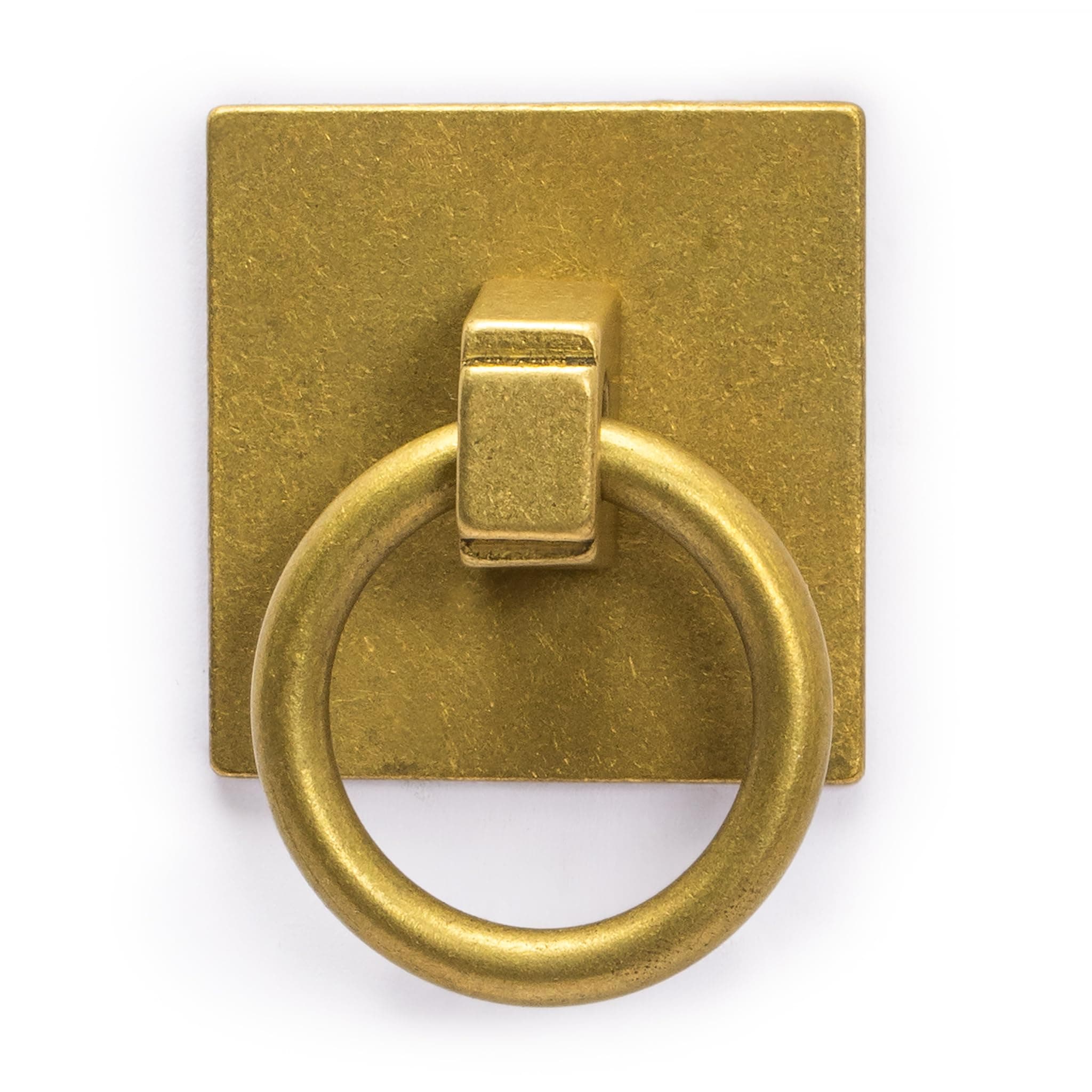 CBH Brass Ring Plate Drawer Pulls Set 1.25" - Set of 2
