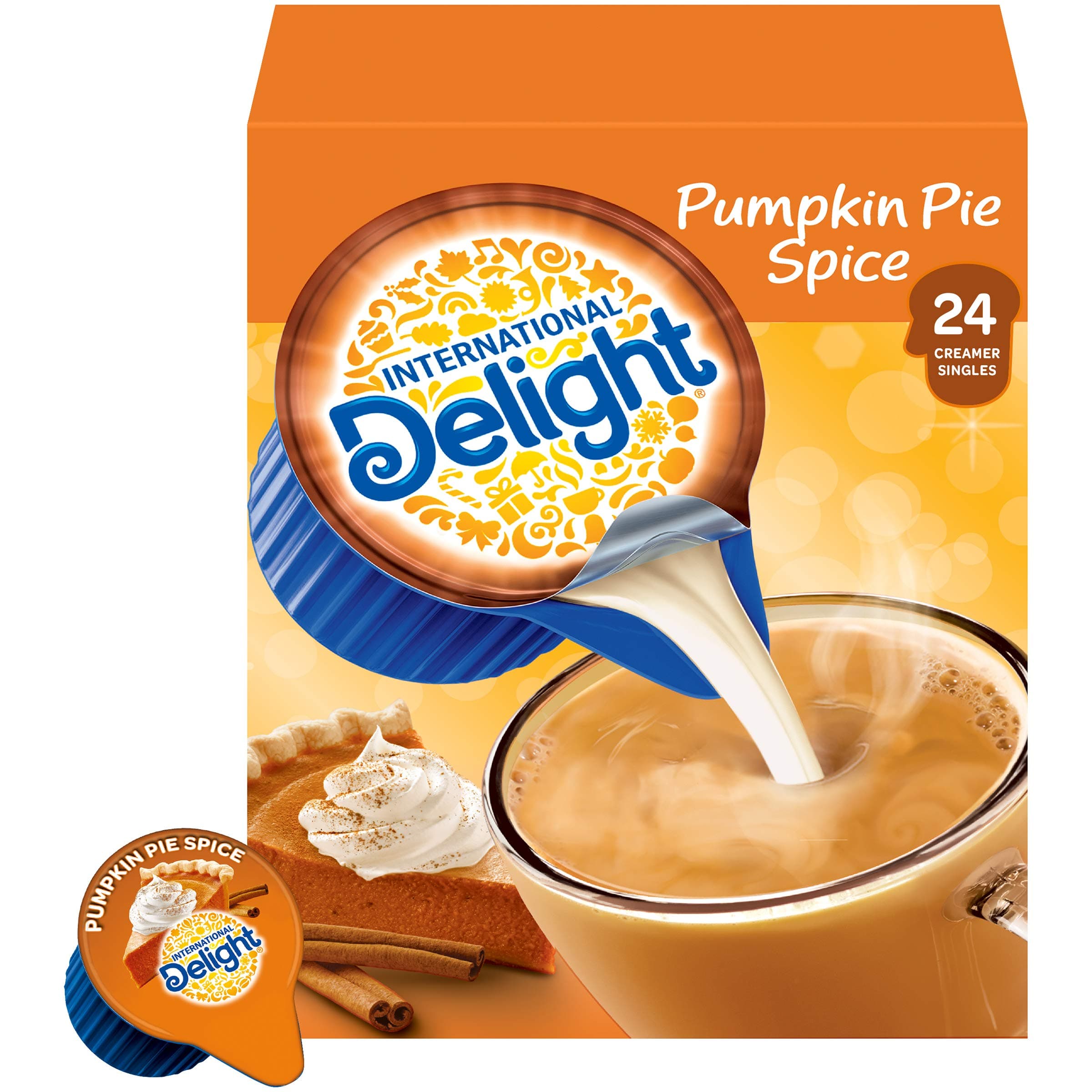 International Delight Coffee Creamer Singles, Pumpkin Pie Spice, 24 Count (Pack of 6)