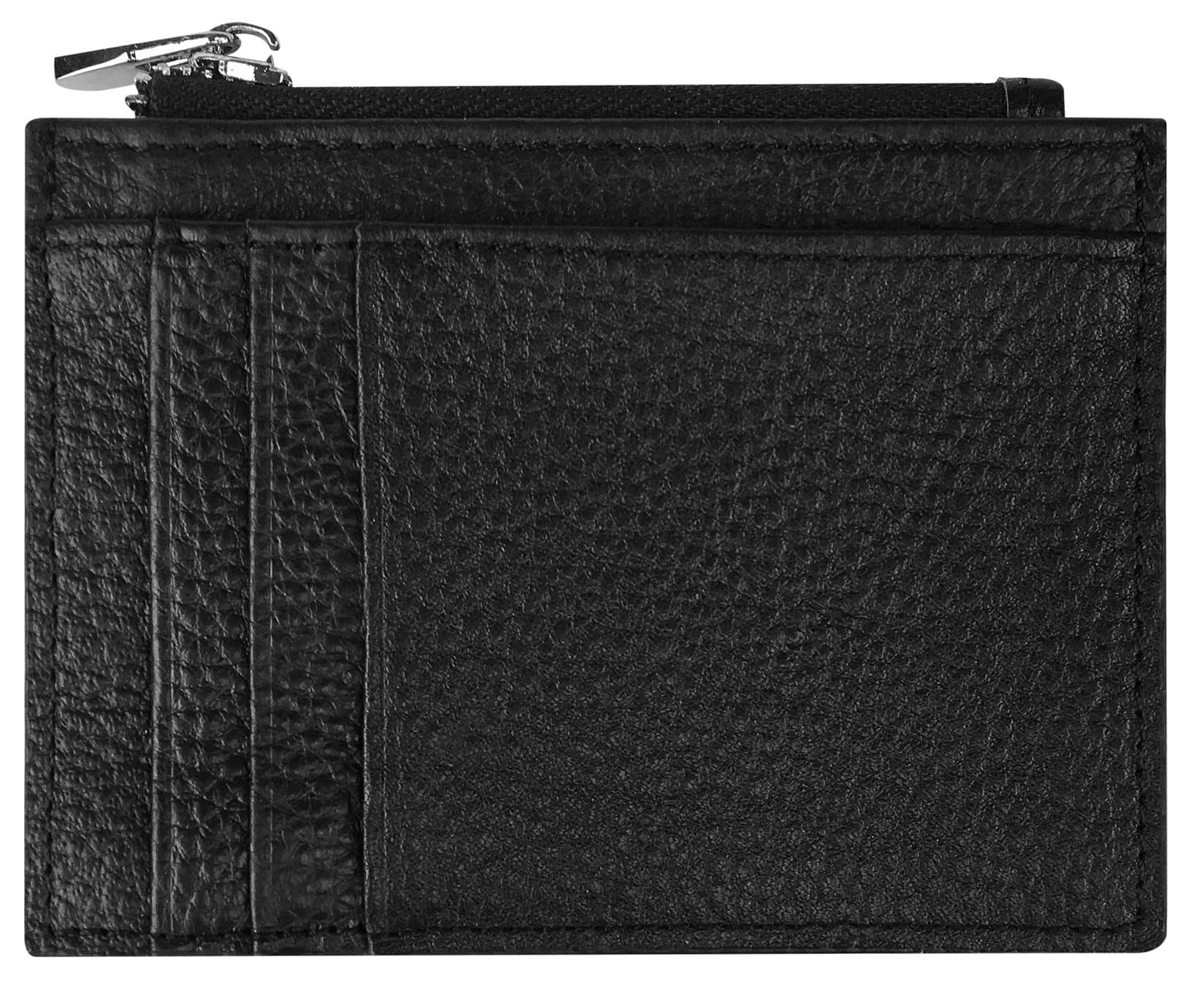 Ultra-Slim Minimalist Front Pocket Wallets RFID Blocking, Men's Small Zip Coin Purse with Gift Box, More Than Simple Coin Case Credit Card Protector by KAIOVA(3.5"x4.7"x0.25", Black)