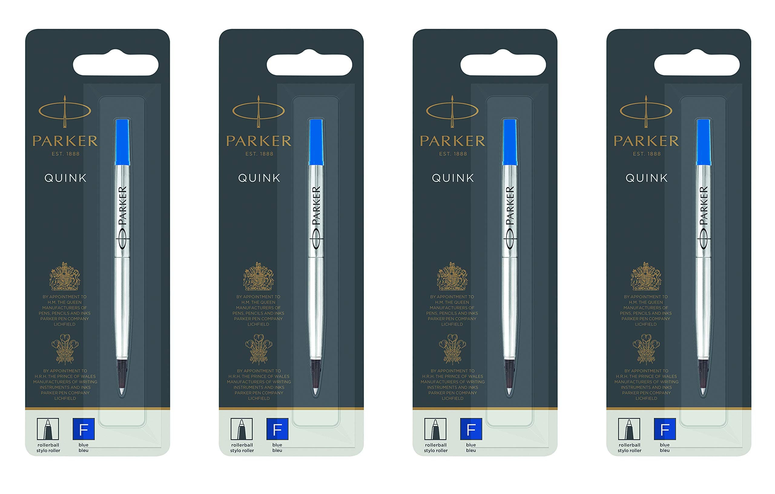 Quink Rollerball Pen Refill Fine Tip Blue – Pack of 4